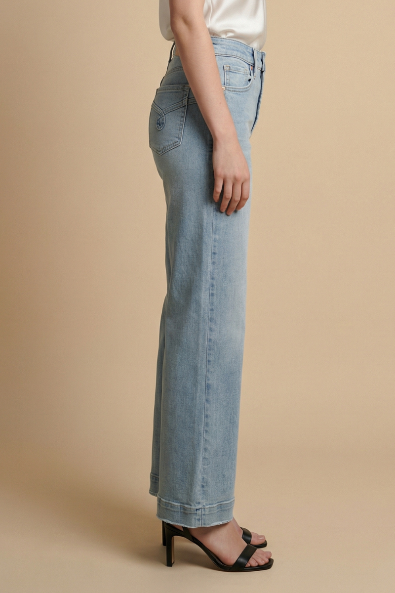 Tummy Control High Rise Relaxed Holly Flare Jeans - Out of the Blue