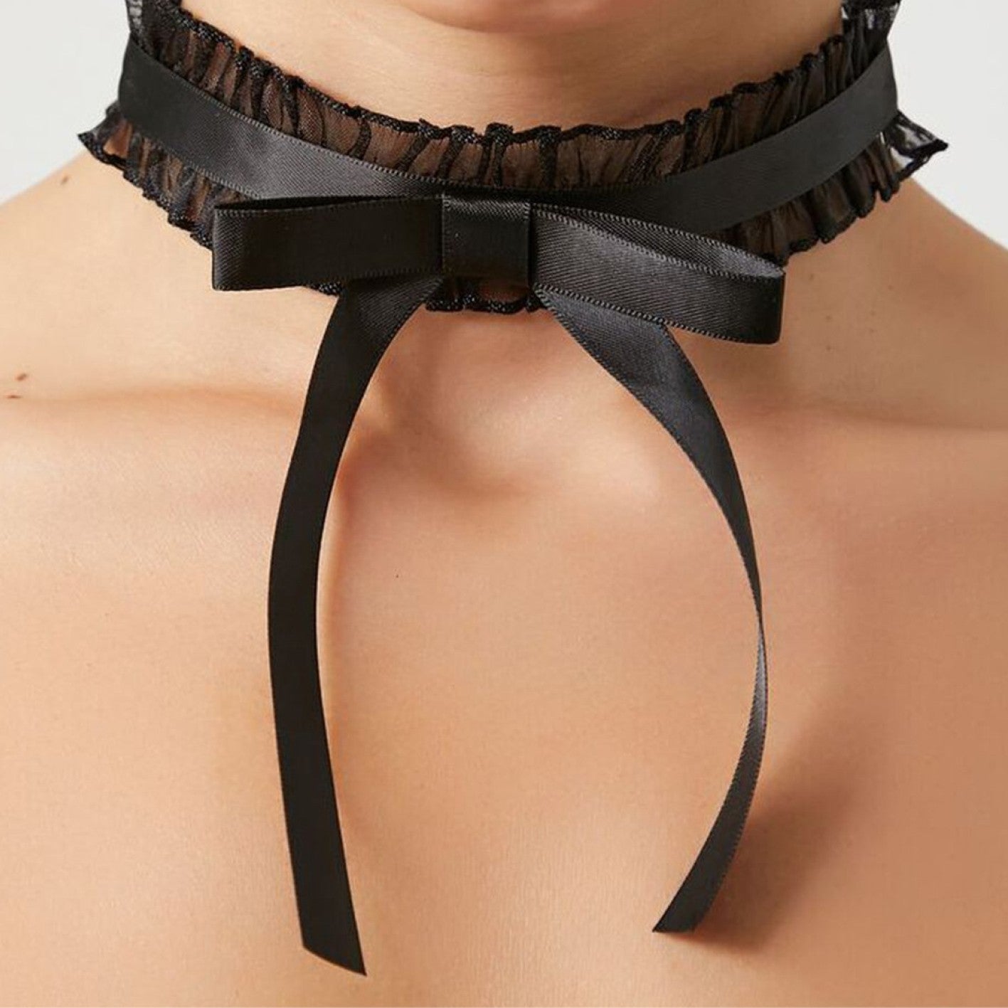 Ribbon Bow Choker - Out of the Blue