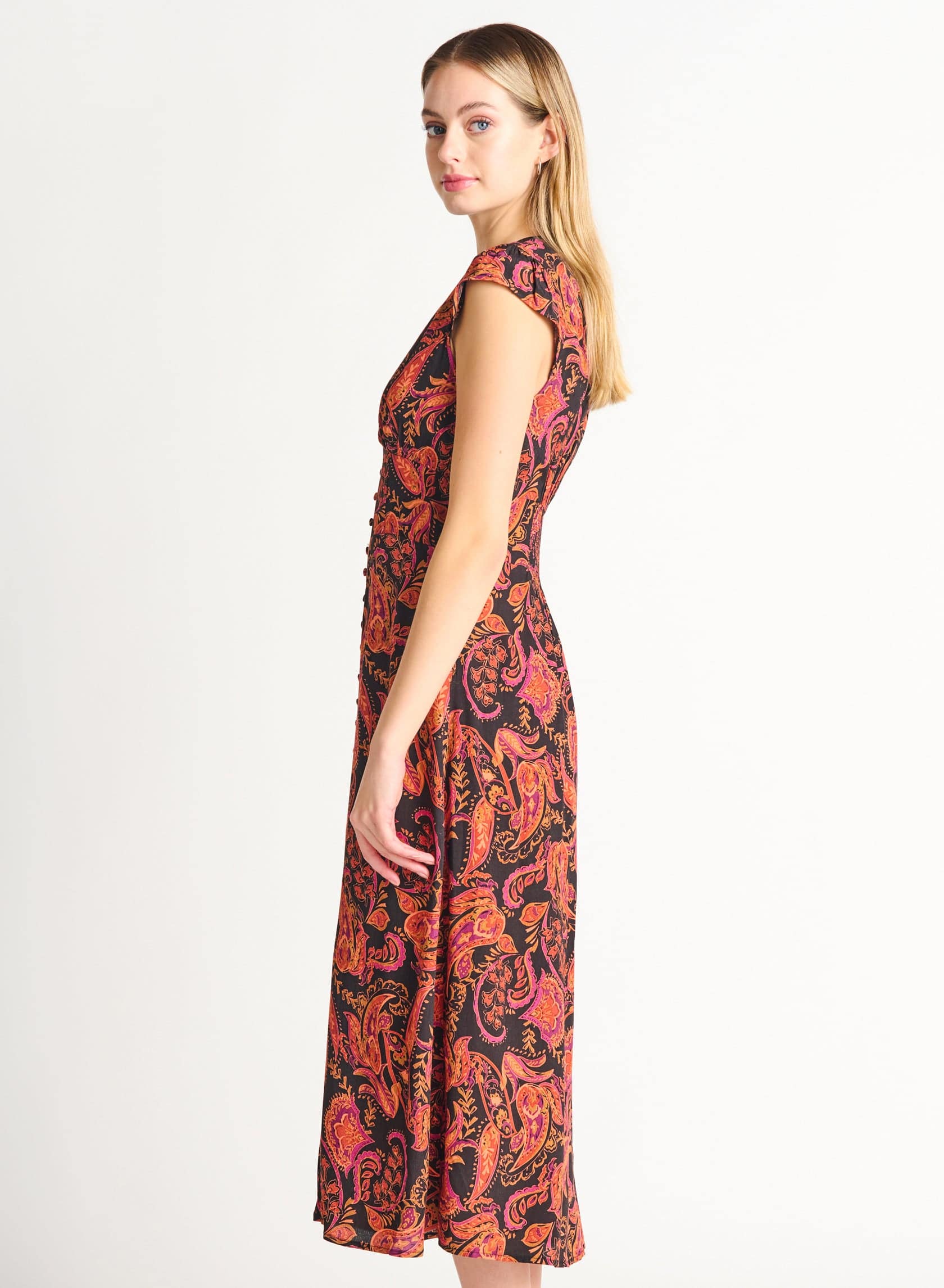 SmockedMidi Dress - Out of the Blue