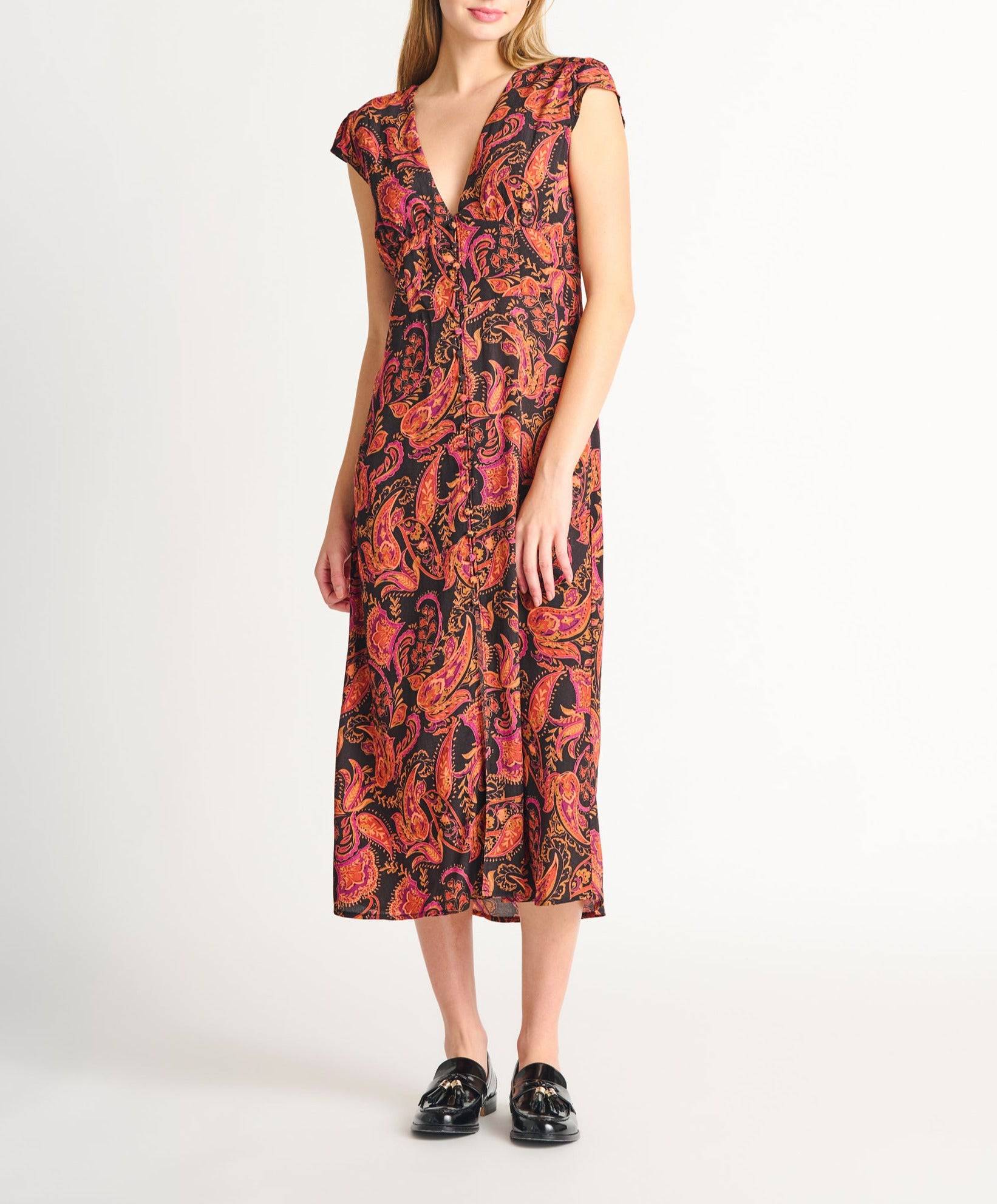 SmockedMidi Dress - Out of the Blue