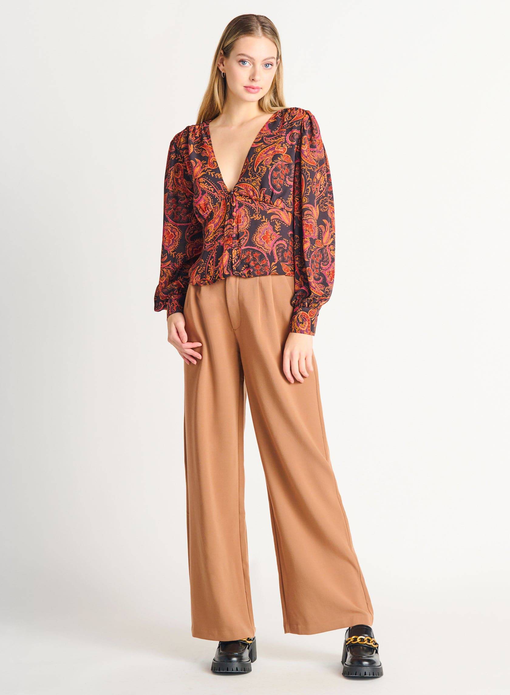V-Neck Blouse - Out of the Blue