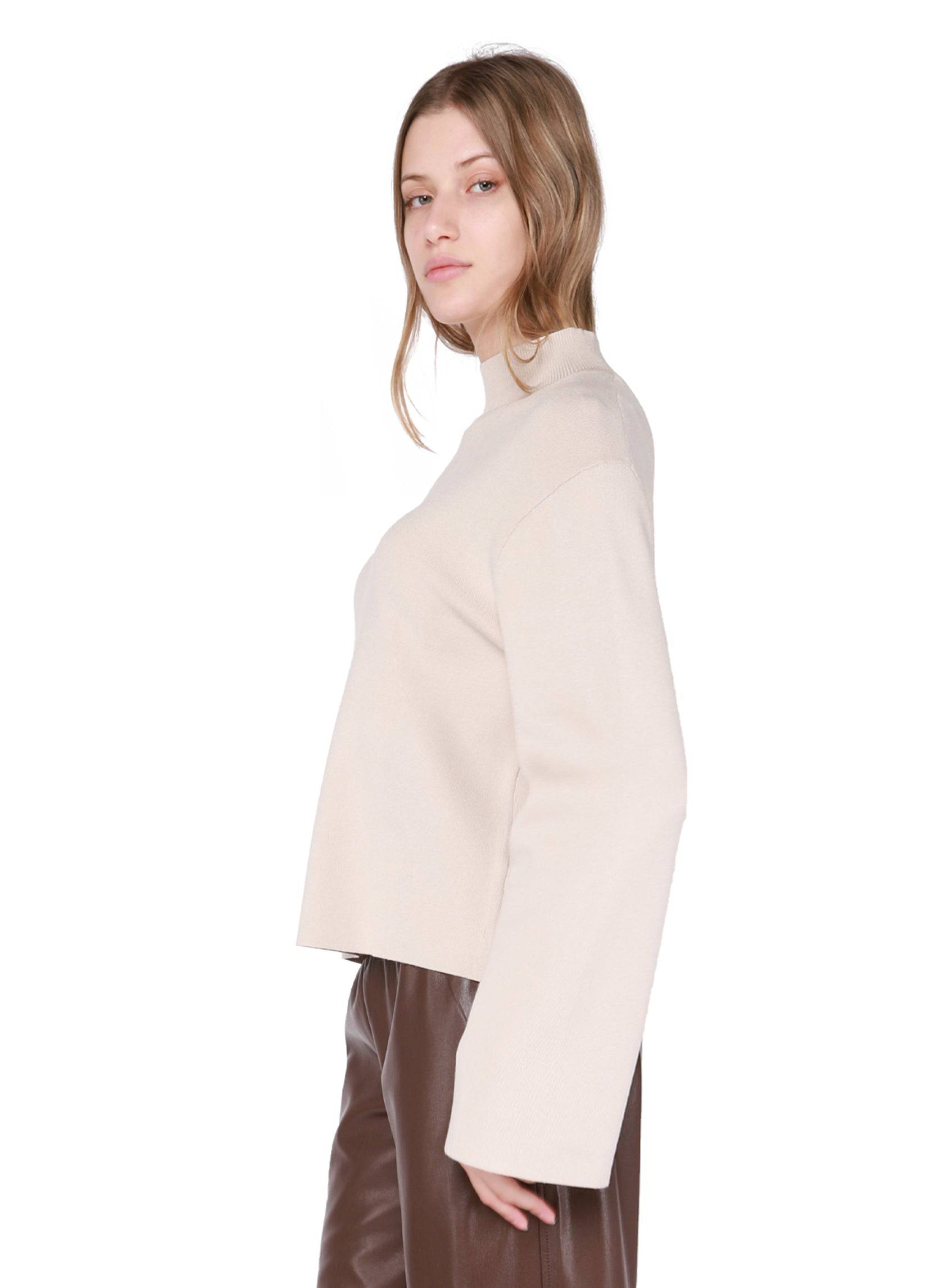 Wide Sleeve Mock Neck Sweater - Out of the Blue