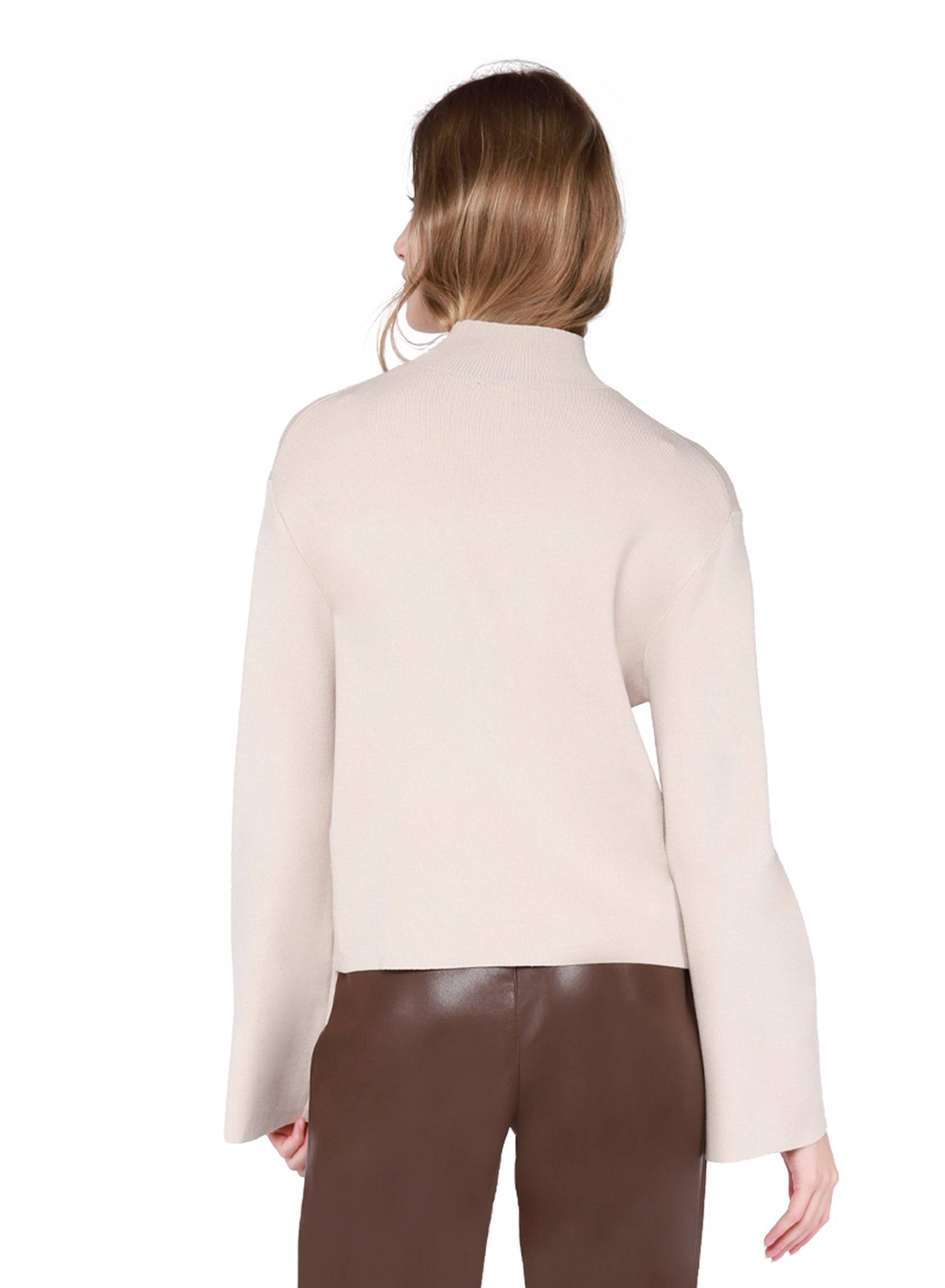 Wide Sleeve Mock Neck Sweater - Out of the Blue