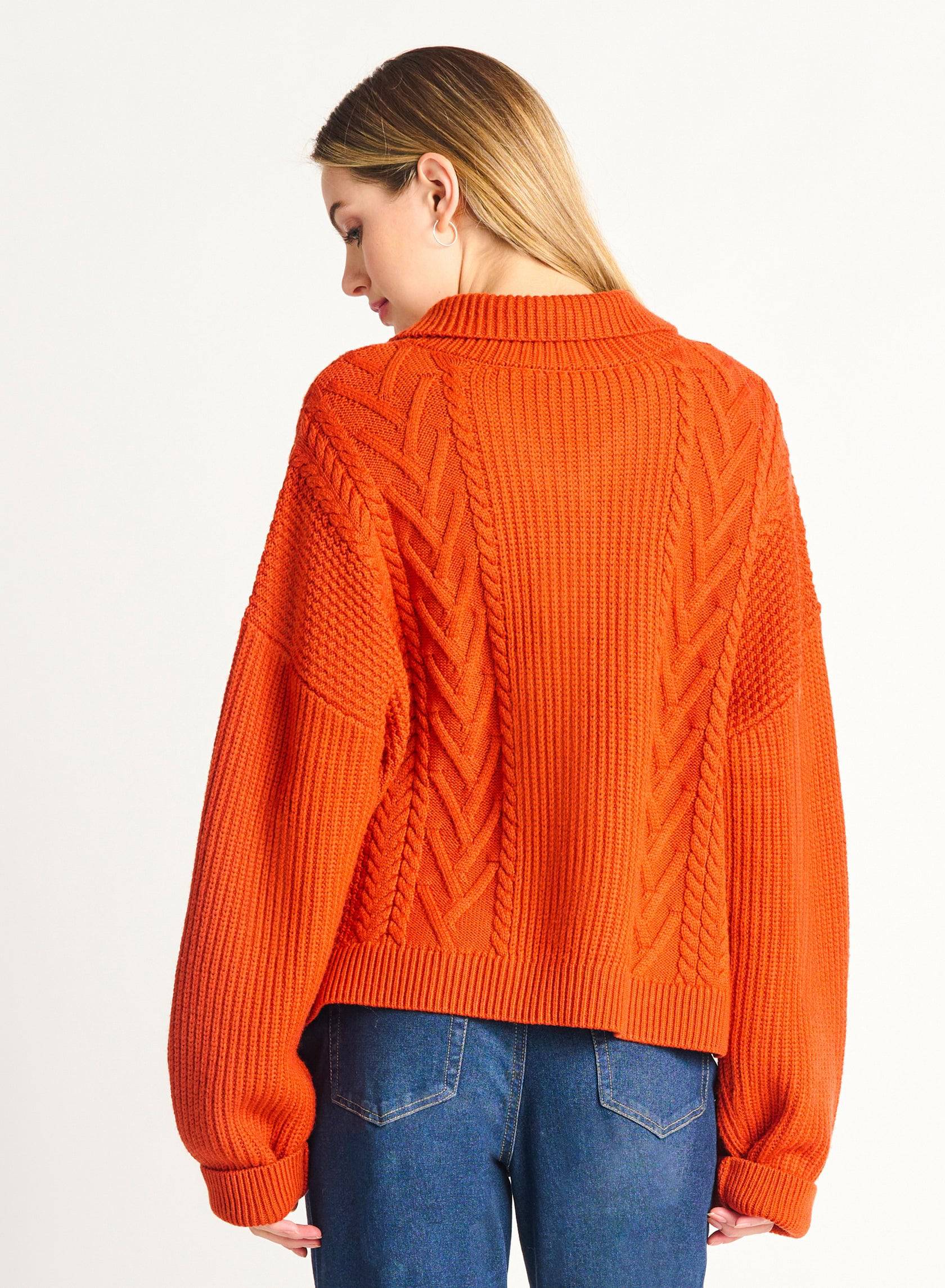 Chunky Cable Knit Cardigan - Out of the Blue