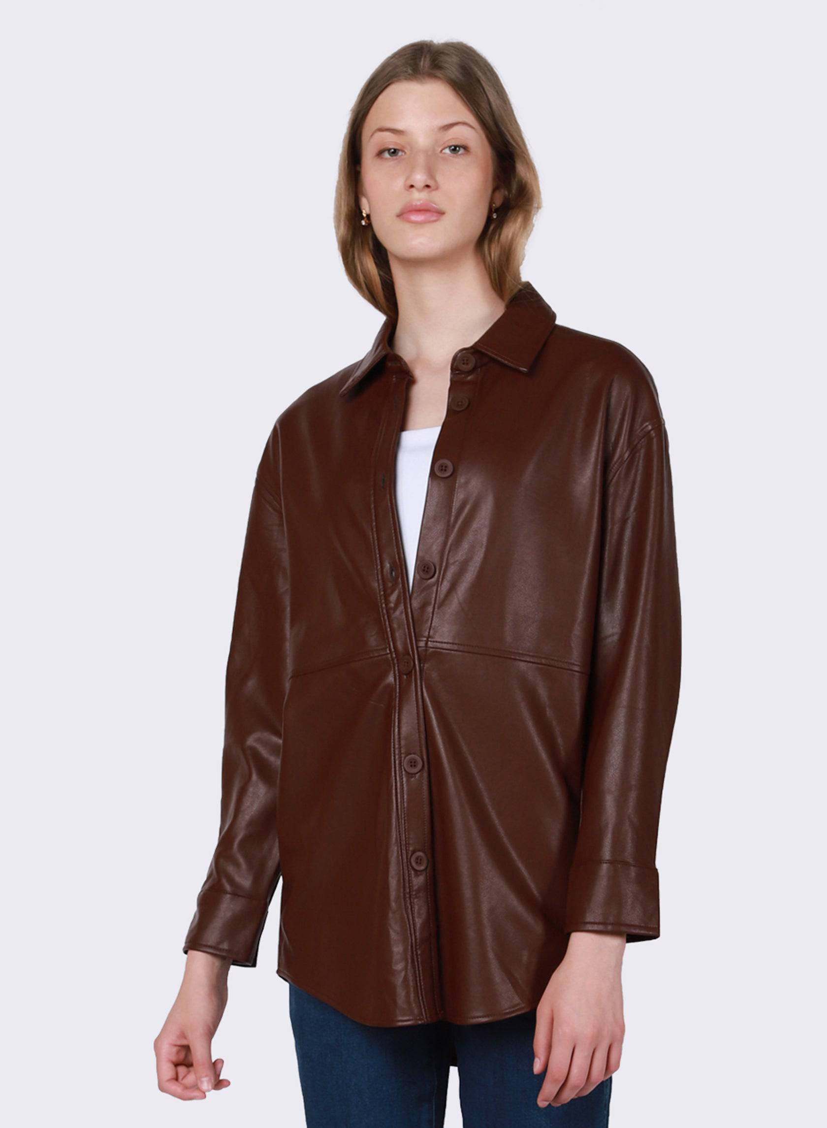 Faux Leather Jacket - Out of the Blue