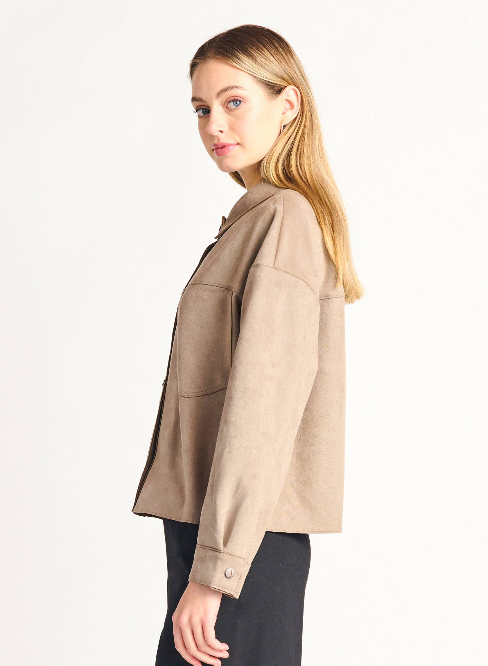 Faux Suede Jacket - Out of the Blue