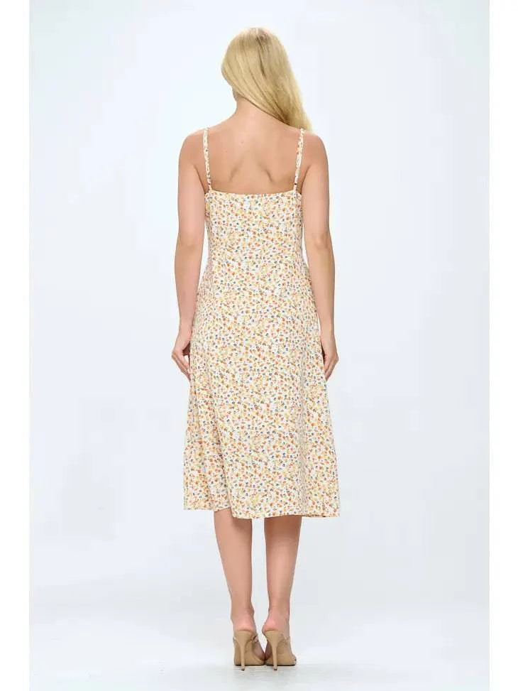 FLORAL PRINT MIDI DRESS - Out of the Blue