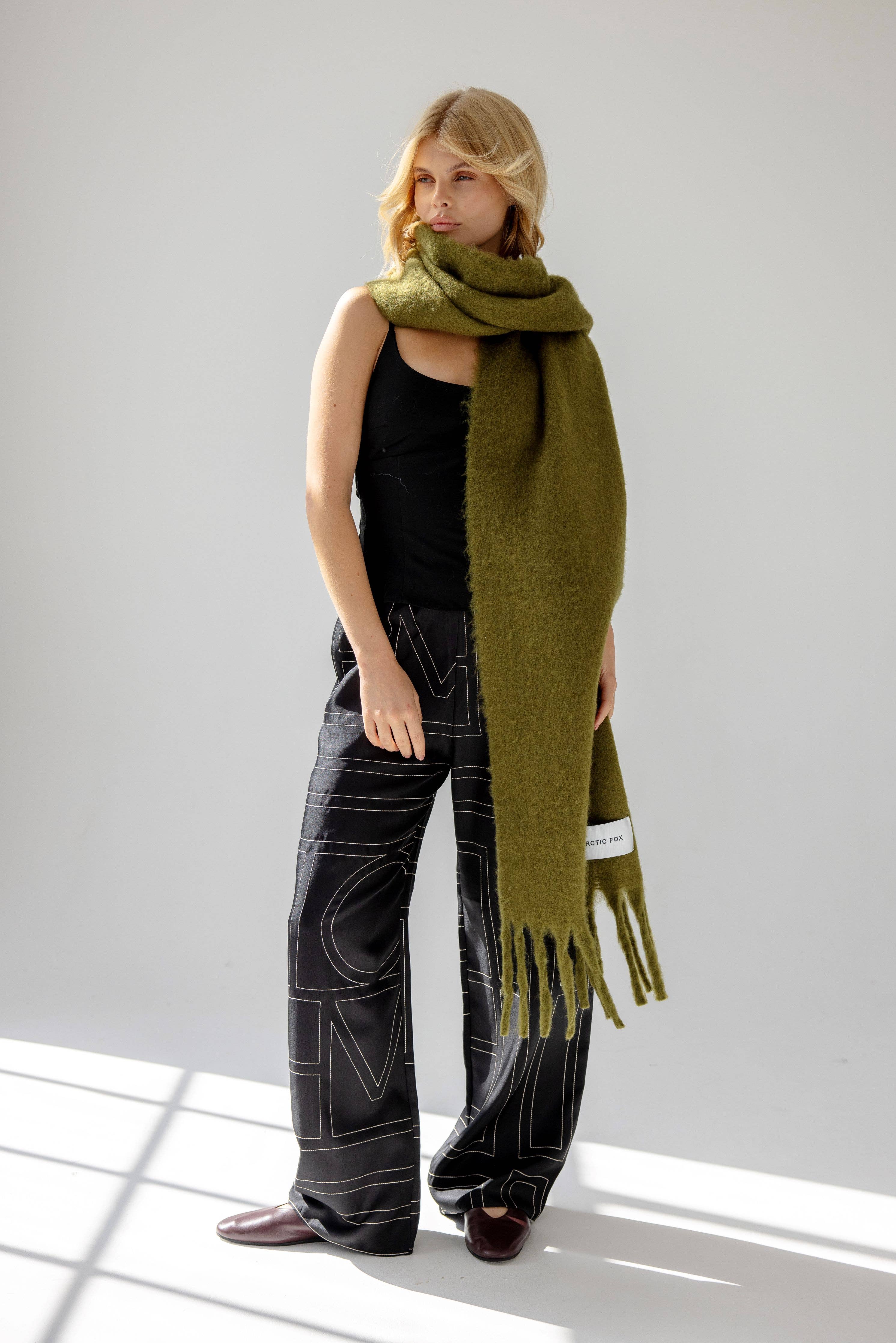 The Reykjavik Scarf - 100% Recycled - Sea Kelp - FW25 - Out of the Blue