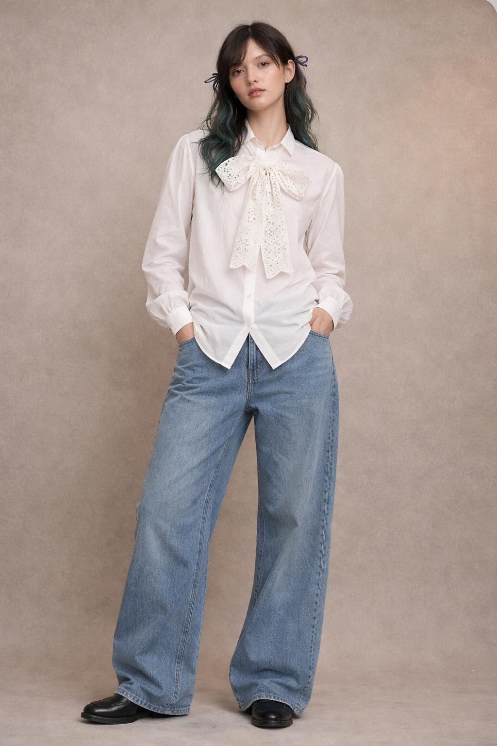 Margot Bow Blouse - Out of the Blue