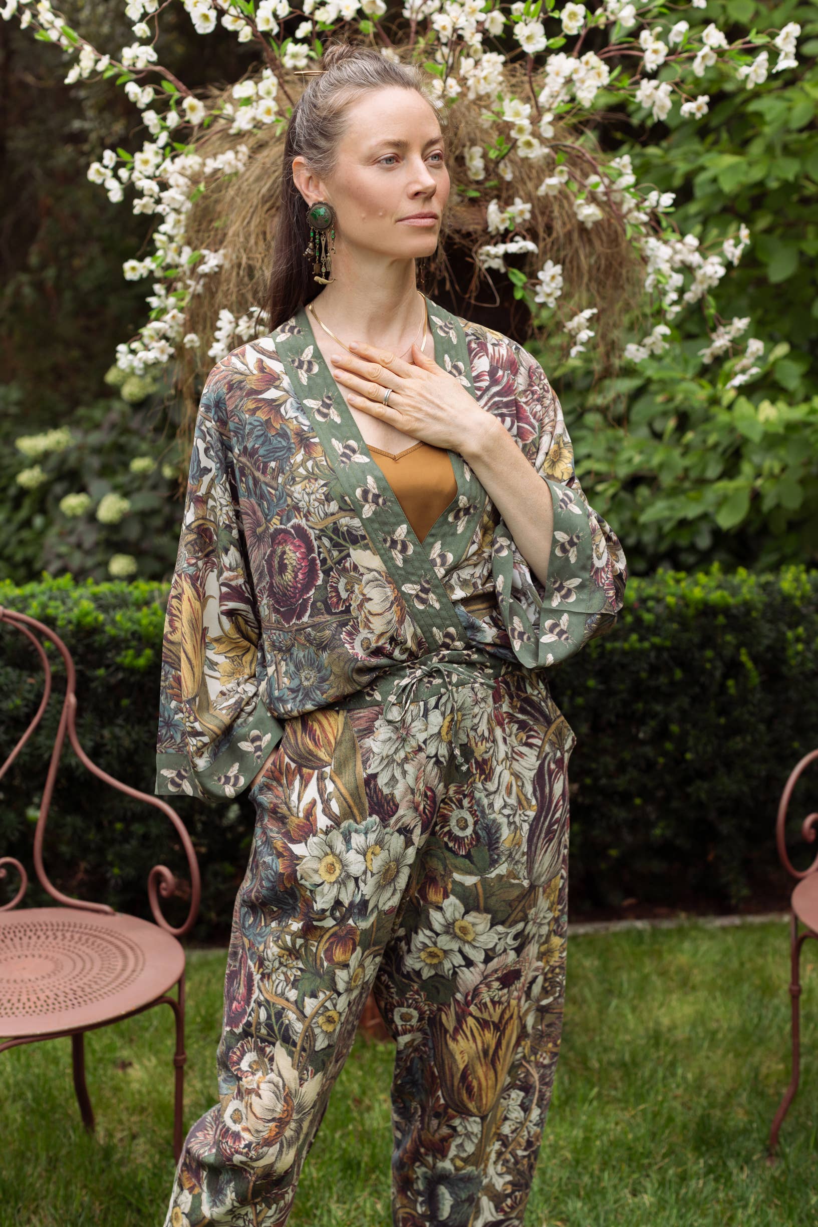 Love Grows Wild Floral Bamboo Cropped Jacket - Out of the Blue