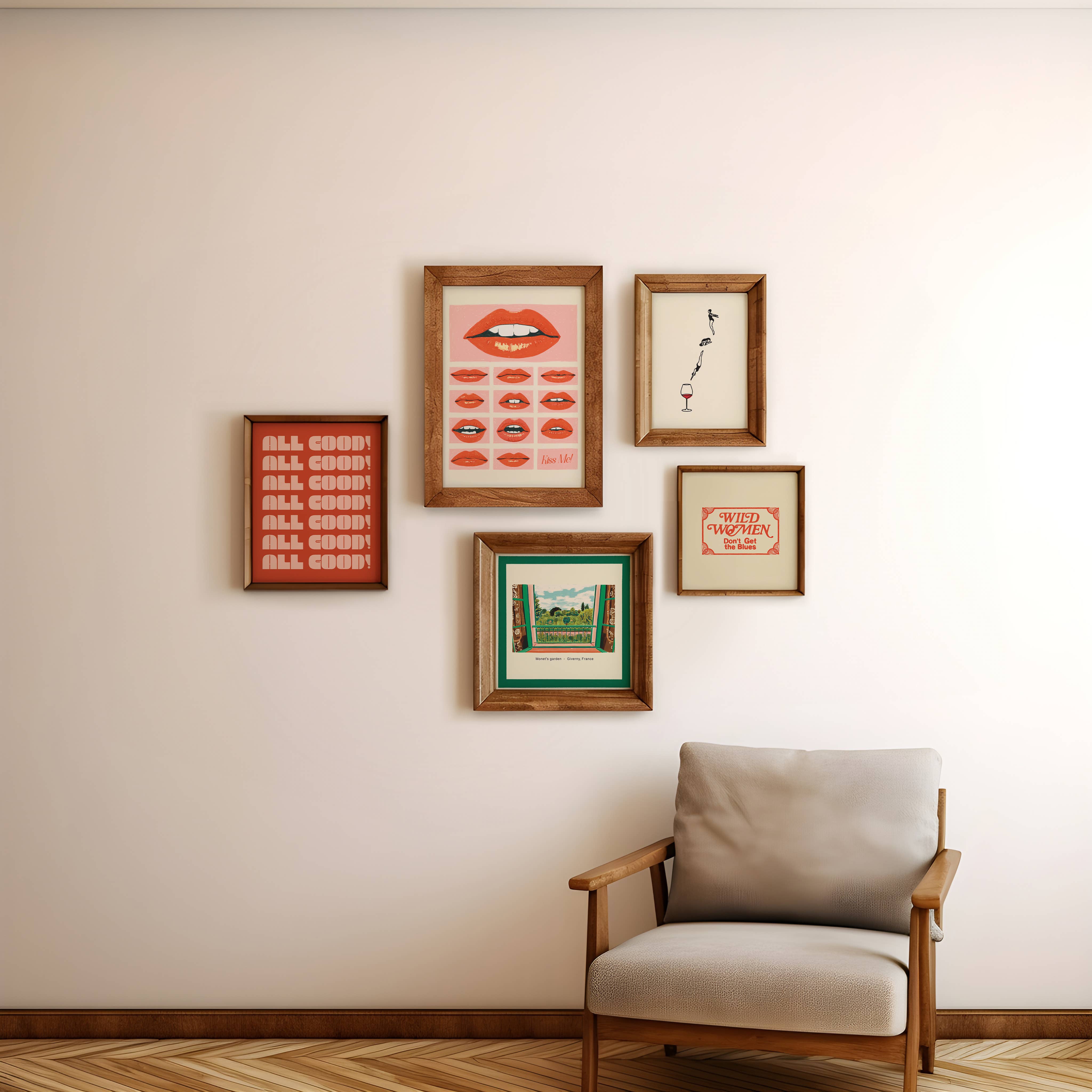 Red Wine Dive Art Print - Out of the Blue