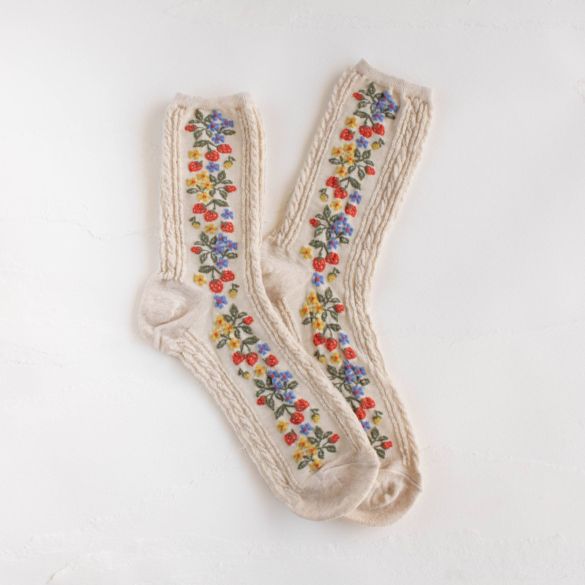 Vintage Strawberry Socks - Out of the Blue