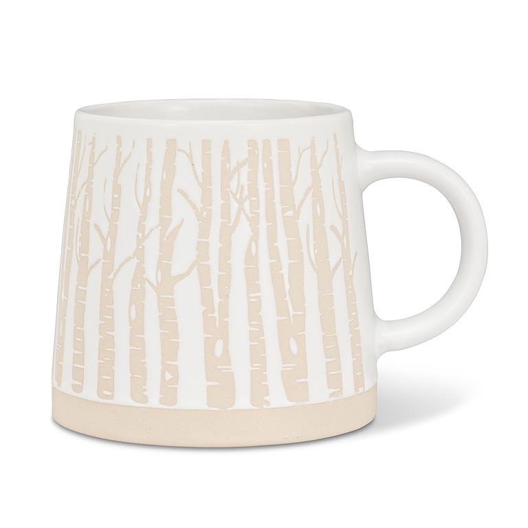 Wide Base Mug w/Birch Trees-3.5"H(14oz) - Out of the Blue