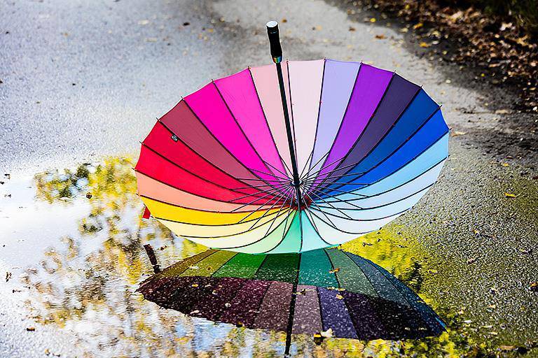 Colour Wheel Umbrella - Out of the Blue