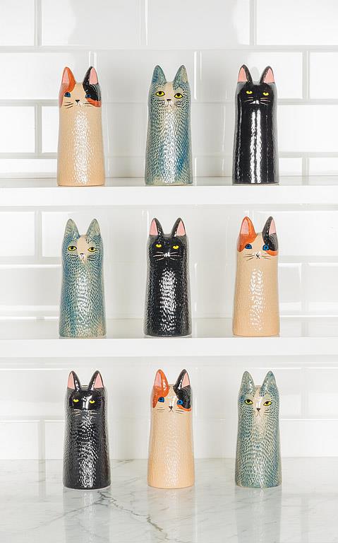 Skinny Cat Vase - Out of the Blue