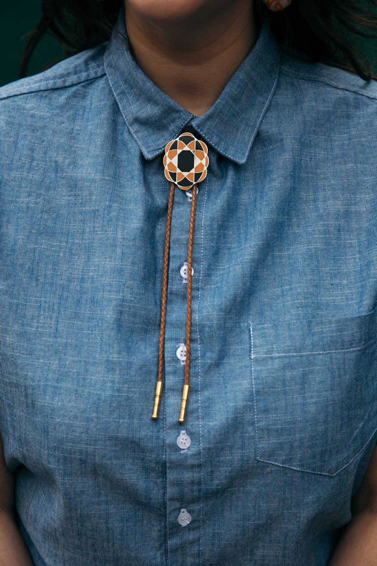 Quilt Cameo Bolo Tie