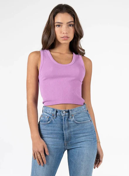 Bamboo Rib Scoop Neck Tank - Out of the Blue