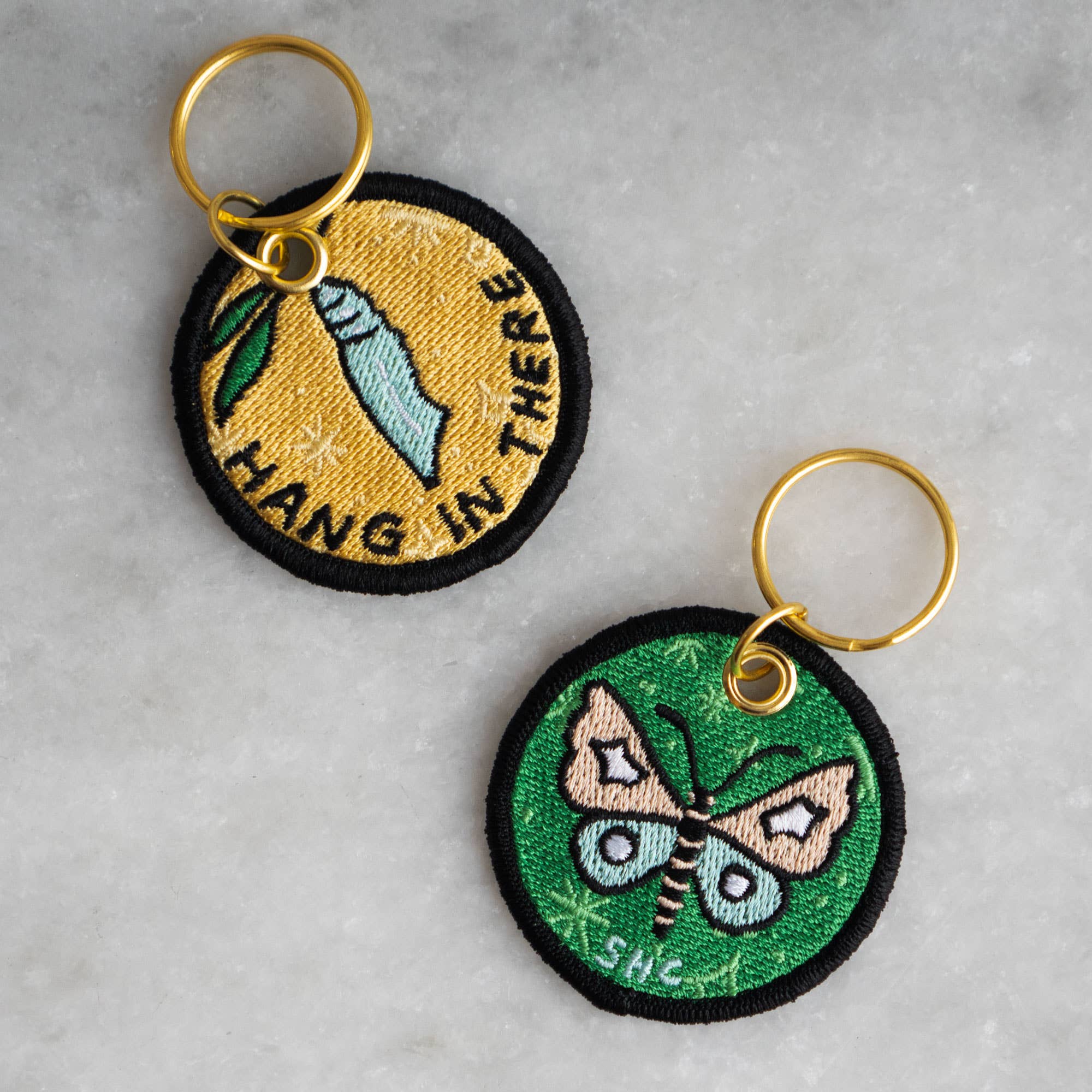 Hang in There (Cocoon) - Embroidered Keychain - Out of the Blue