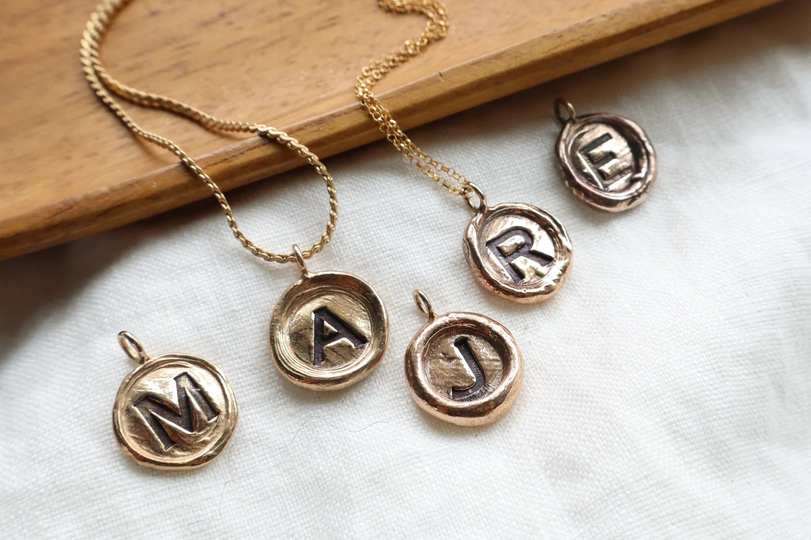 initial pendant - bronze - Out of the Blue