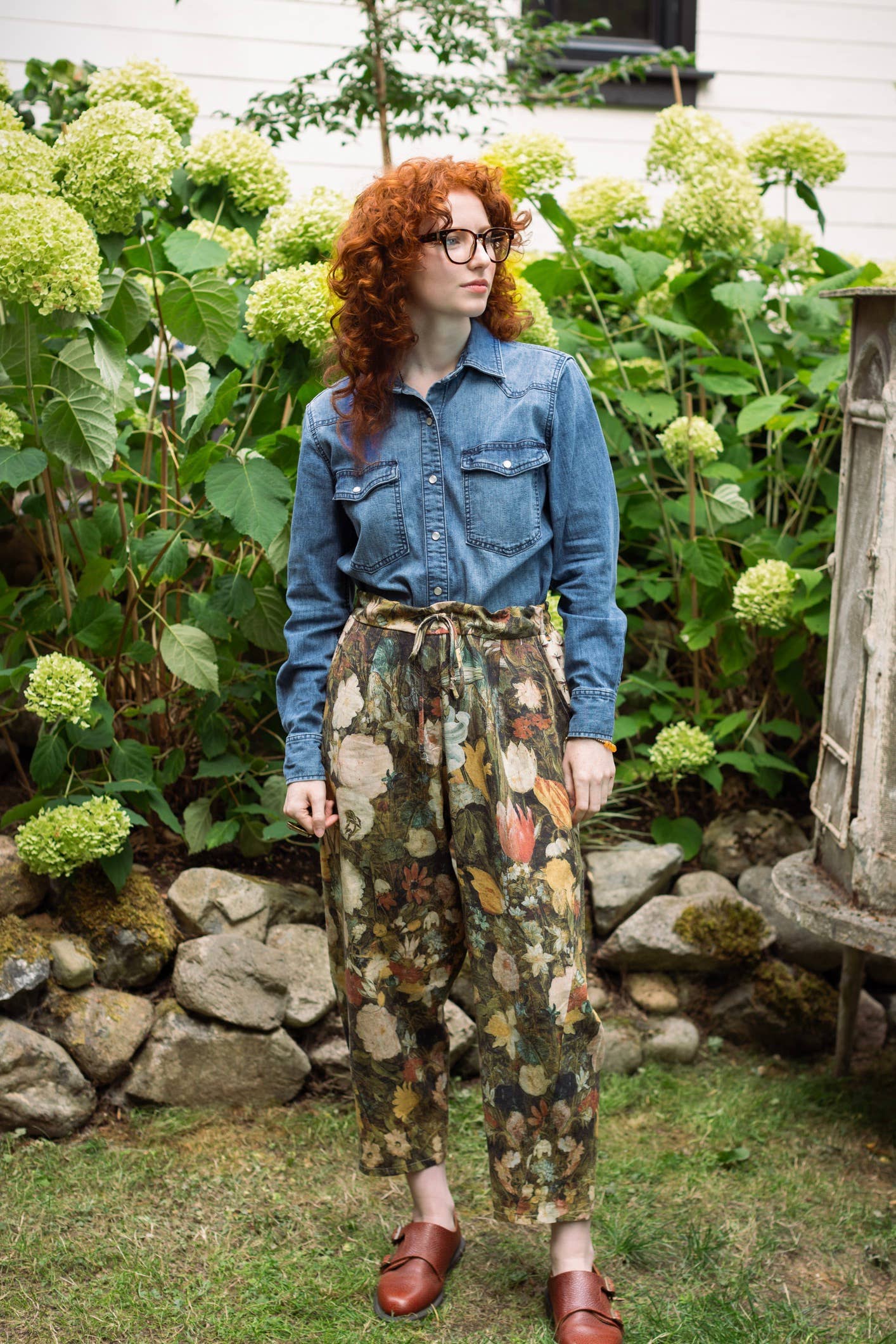 I Dream in Flowers Linen Pants - Out of the Blue
