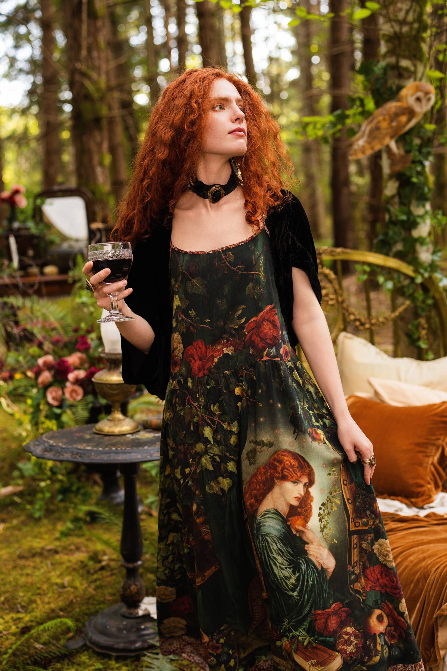 Solstice Bohéme Long Maxi Slip Dress w/ Persephone & Moon