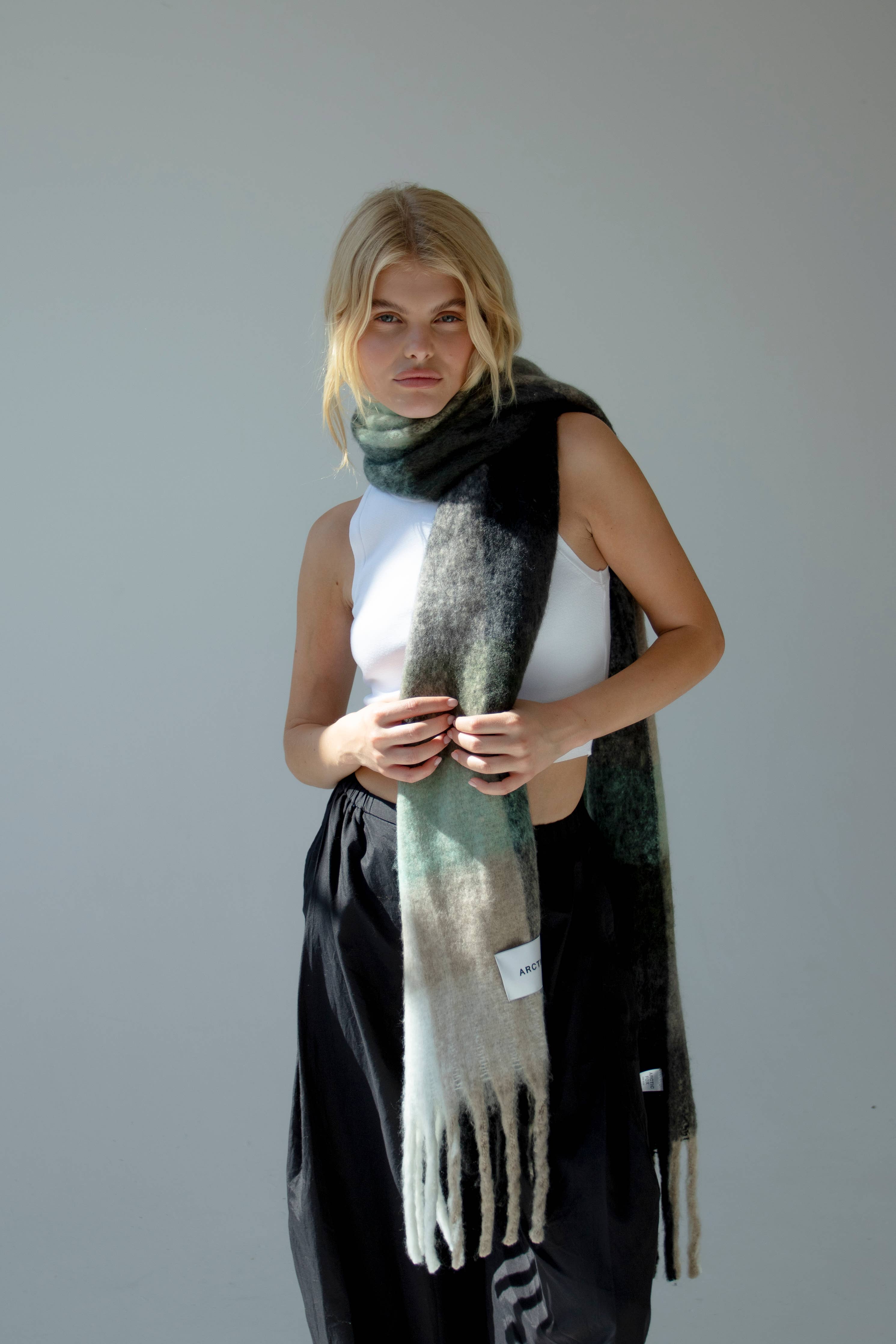 The Reykjavik Scarf - Black Check - AW23 - Out of the Blue