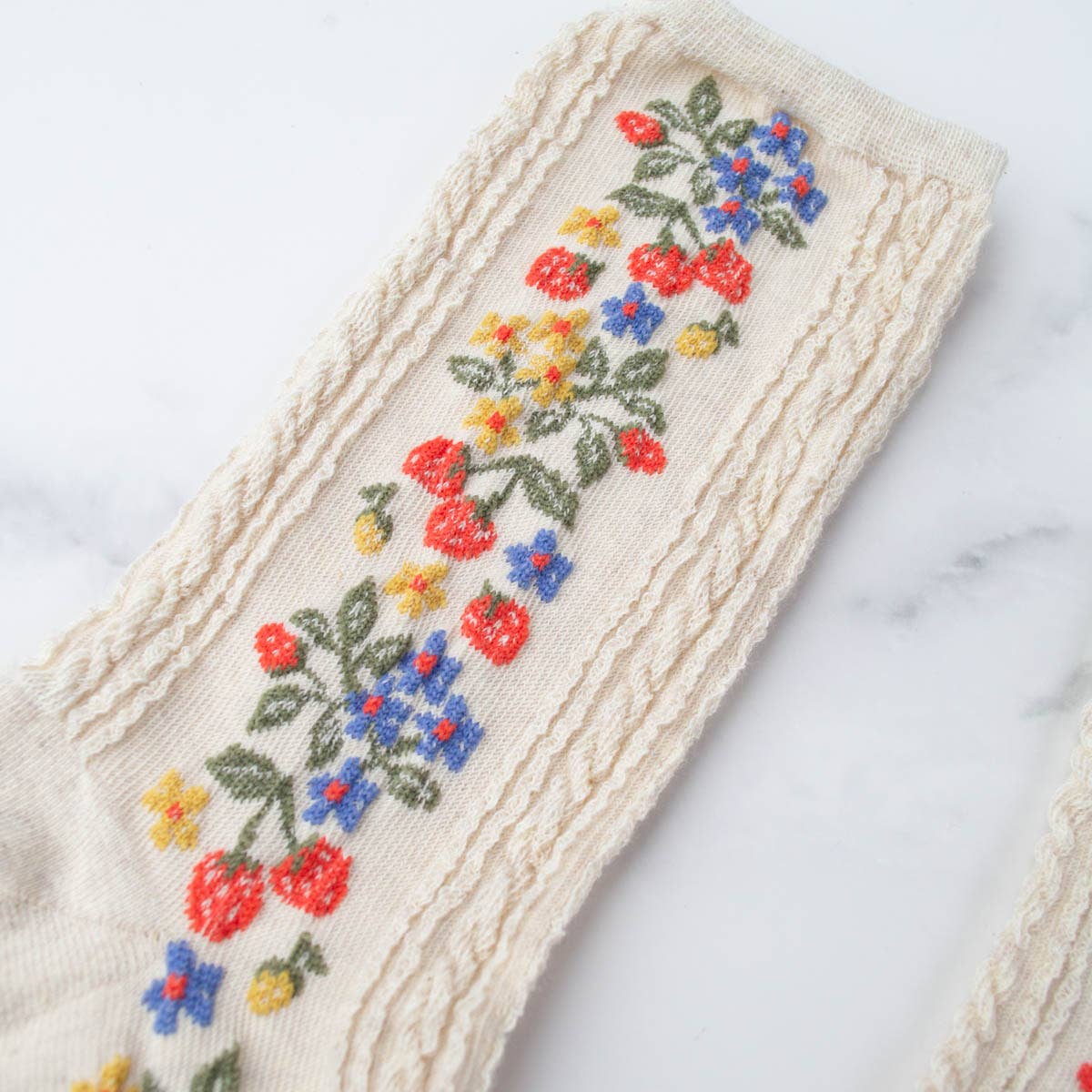 Vintage Strawberry Socks - Out of the Blue