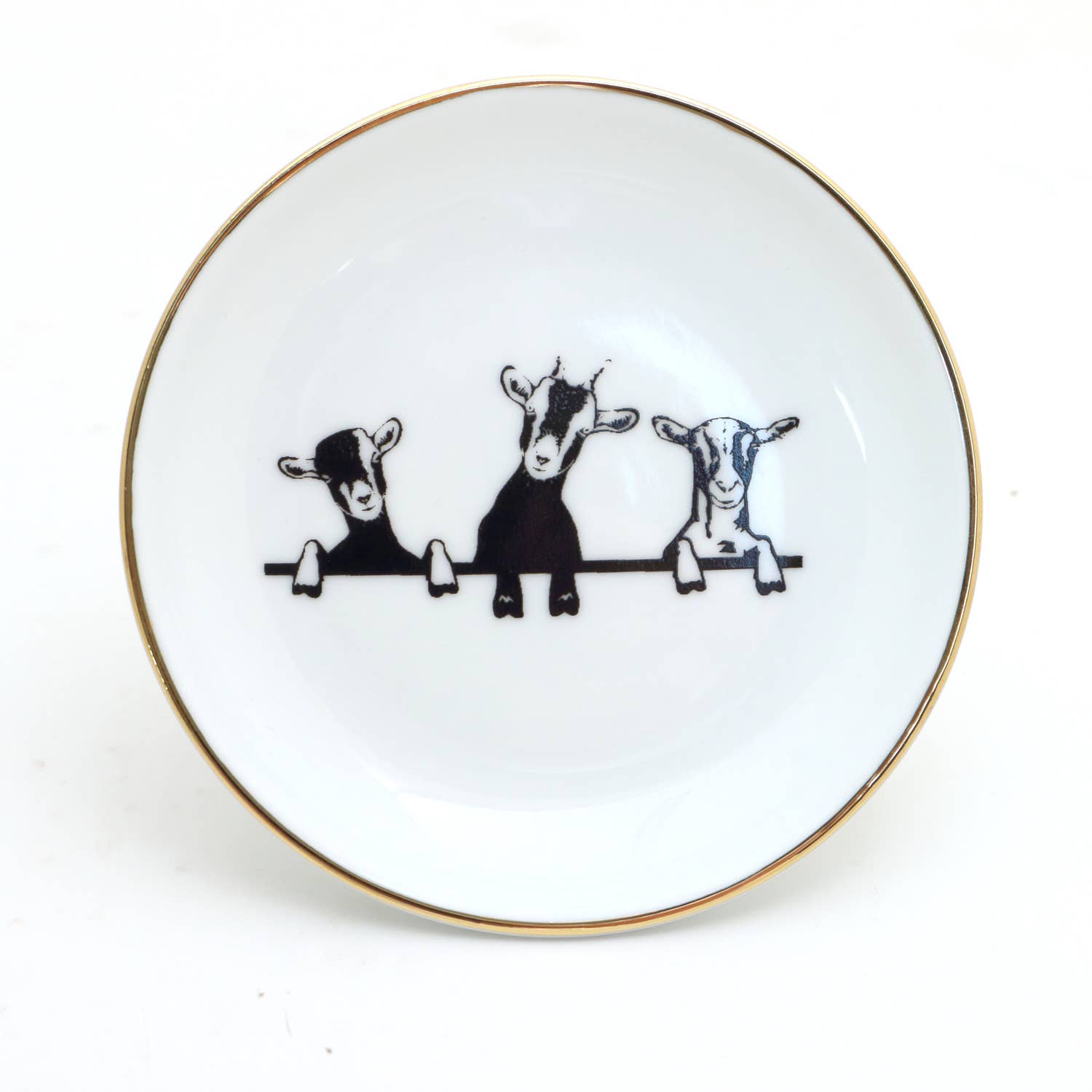 Goat ring dish, ring holder with 22K Gold accents