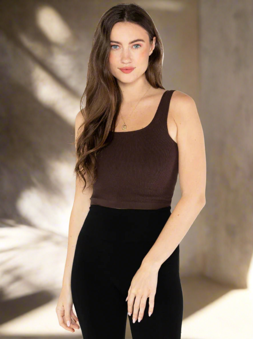 BAMBOO SQUARE NECK TANK