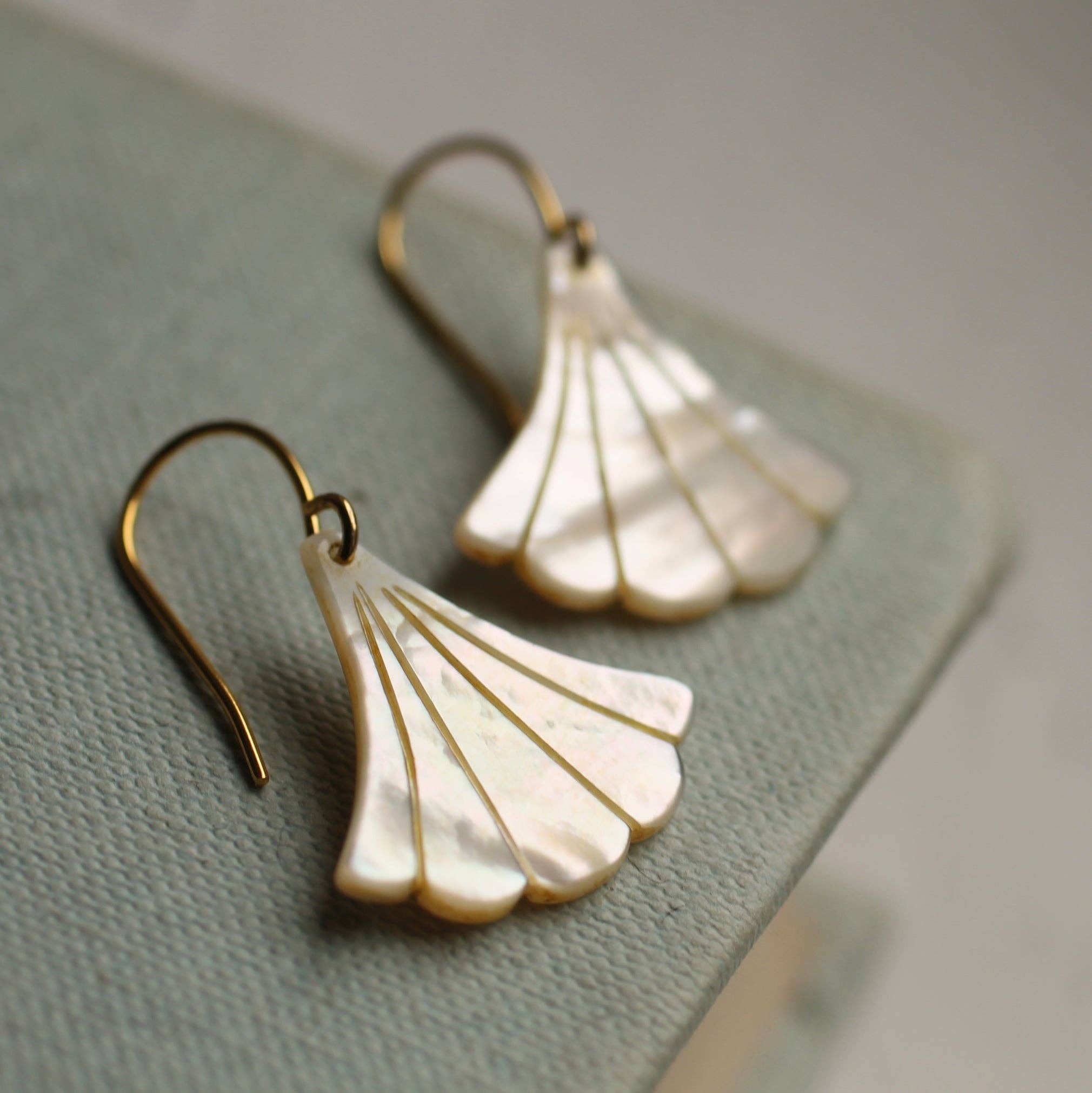 Mother of Pearl Art Deco Earrings - Out of the Blue