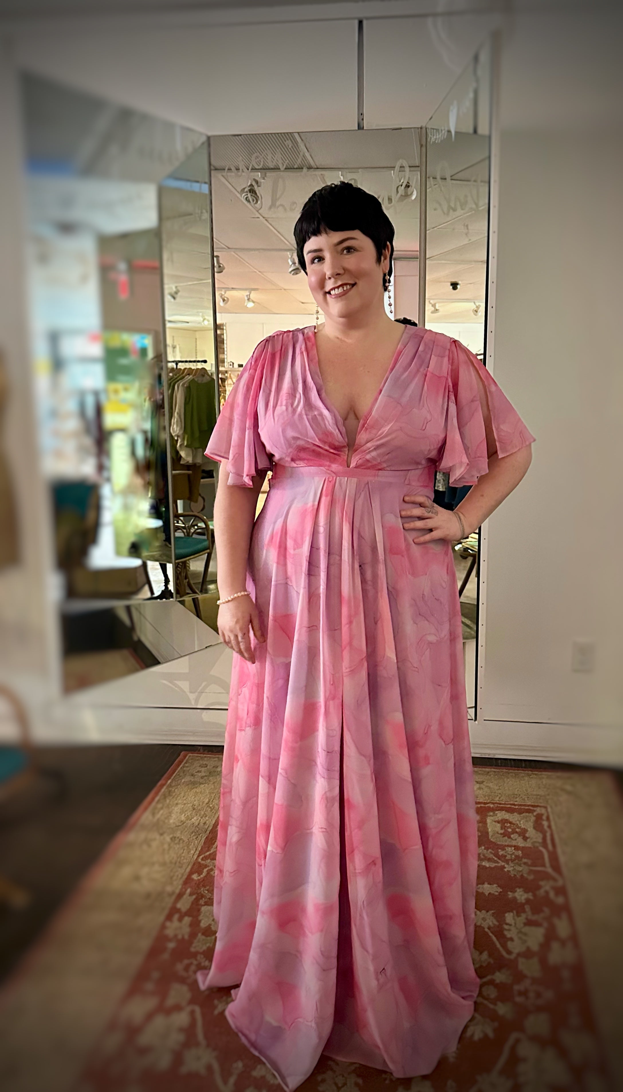 Monet Watercolor Dress - Out of the Blue