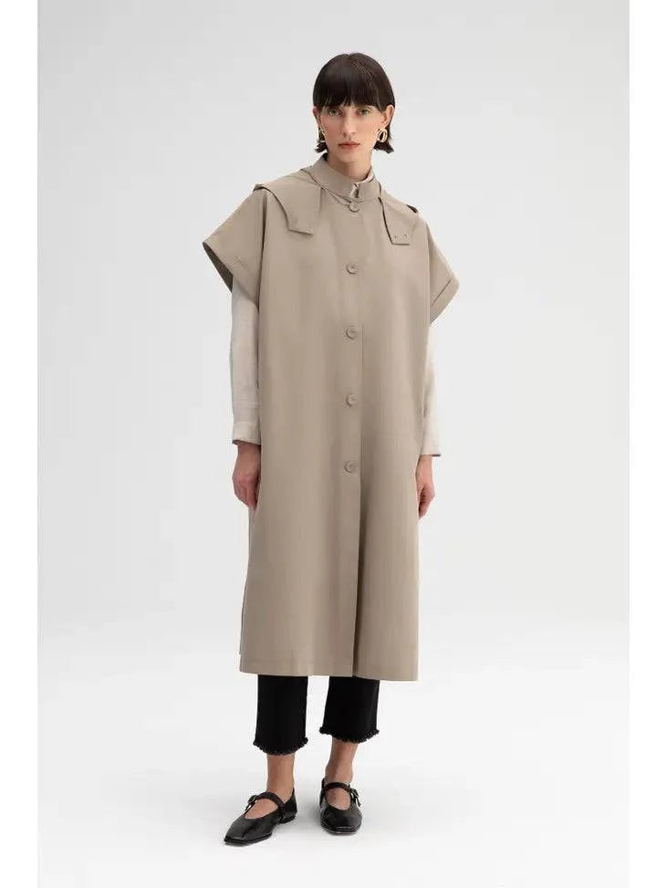 HOODED TRENCH COAT - Out of the Blue