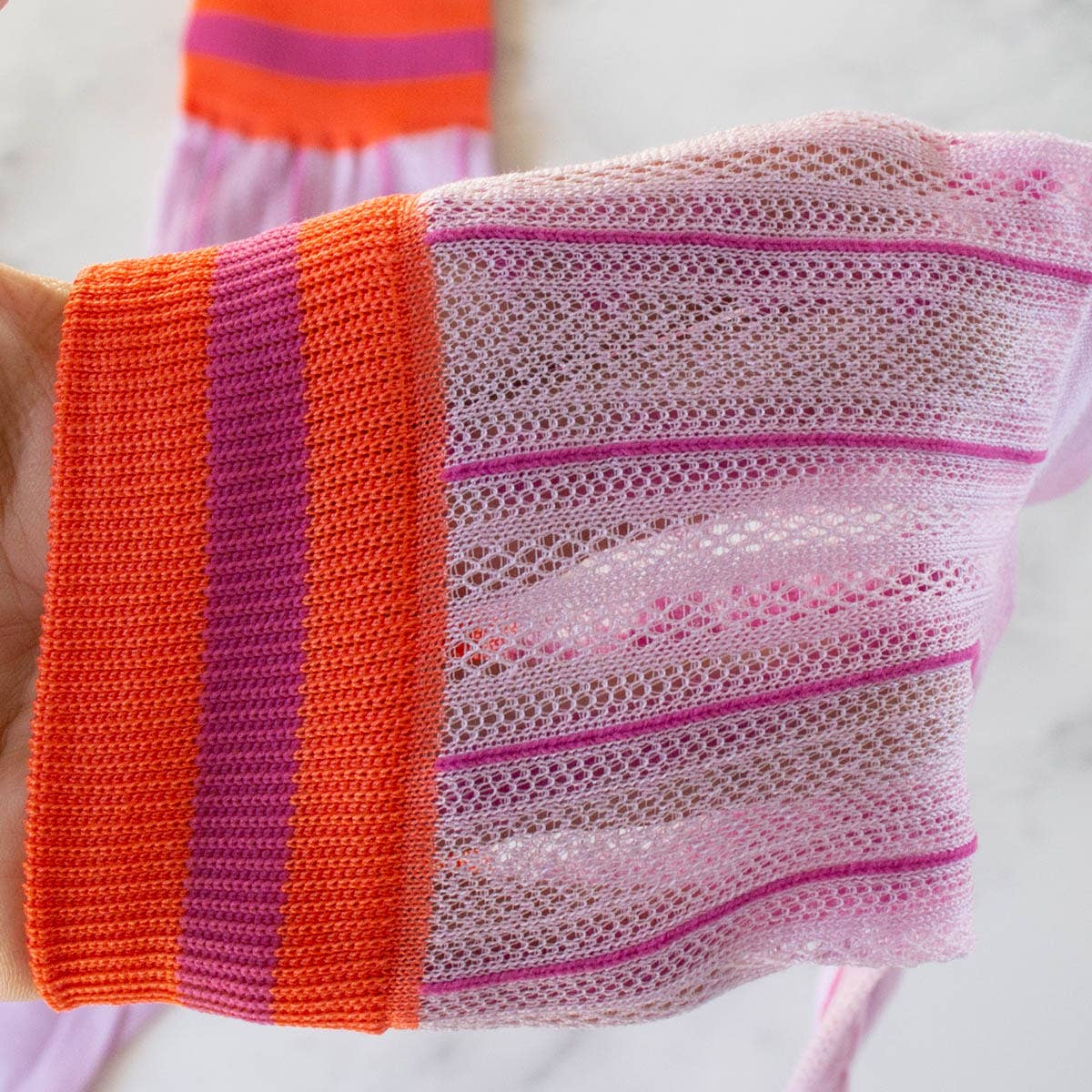 Ankle Mesh Striped Socks - Out of the Blue