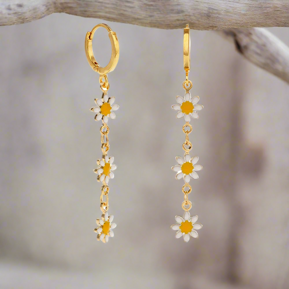 Daisy Chain Drop Earrings - Out of the Blue
