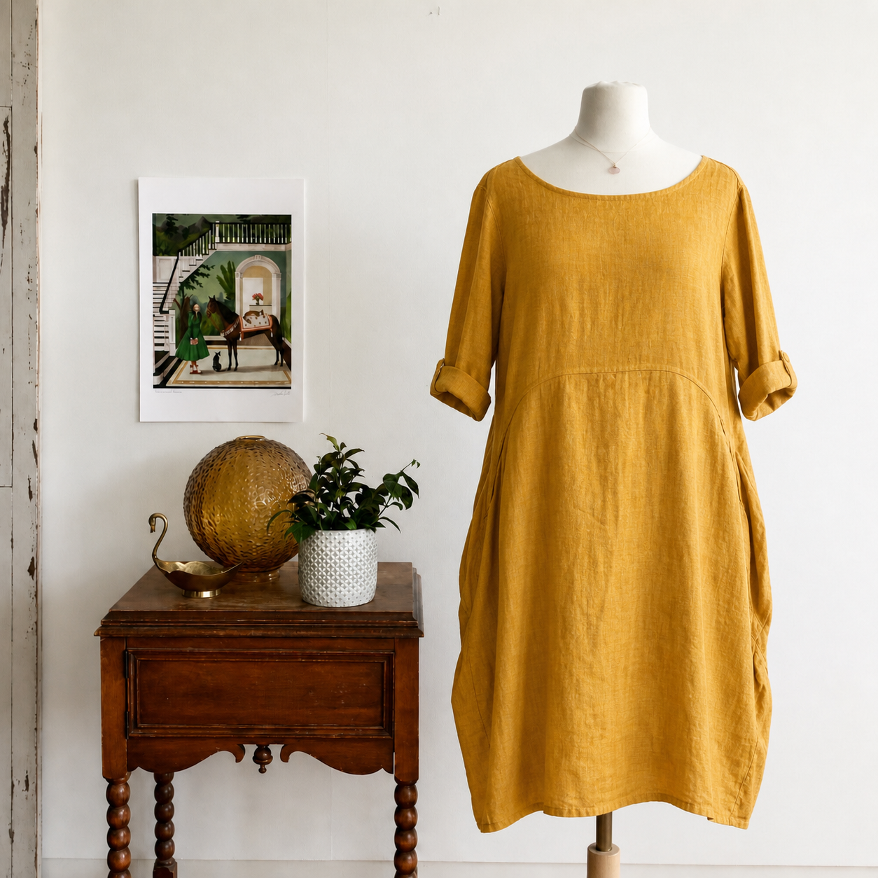 62nd St. Linen Dress - Out of the Blue