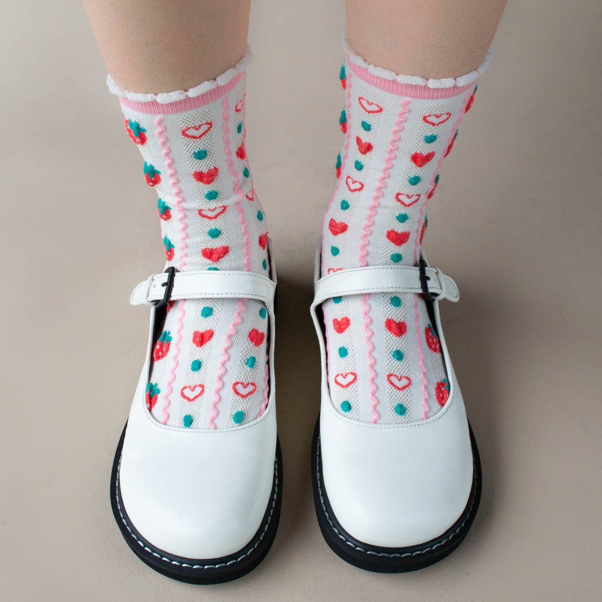 Retro Strawberry Socks - Out of the Blue