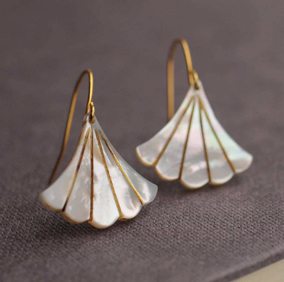 Mother of Pearl Art Deco Earrings - Out of the Blue