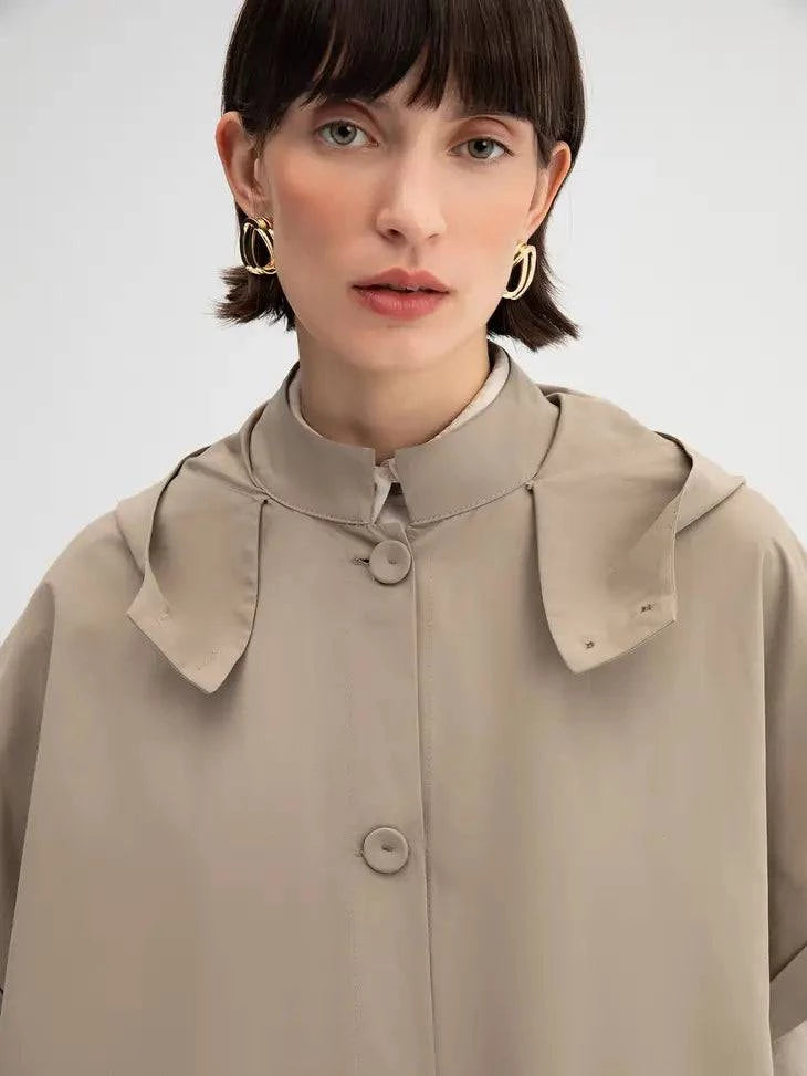 HOODED TRENCH COAT - Out of the Blue