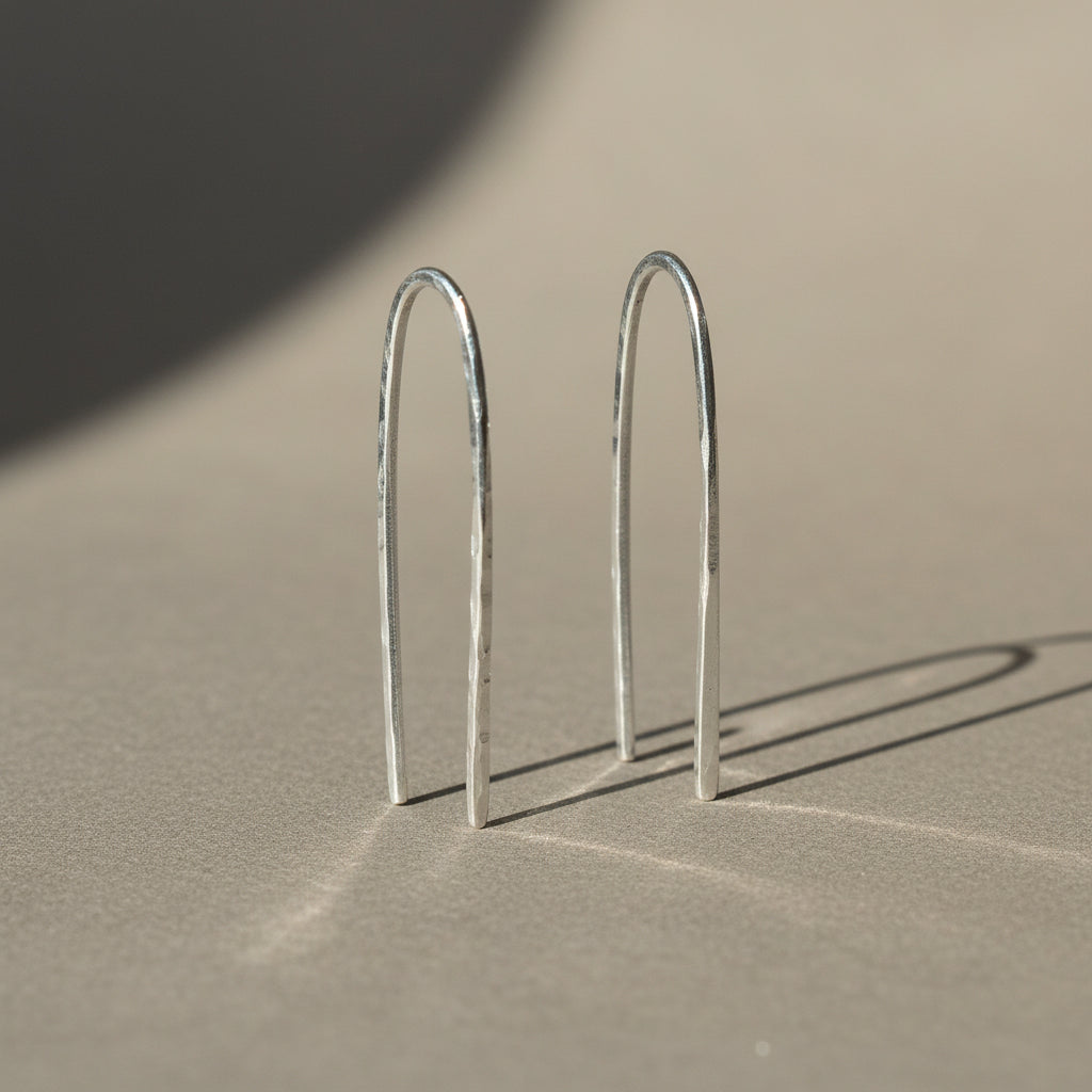 Sterling Silver or Gold Plate Arc Earrings 23x7mm - Out of the Blue