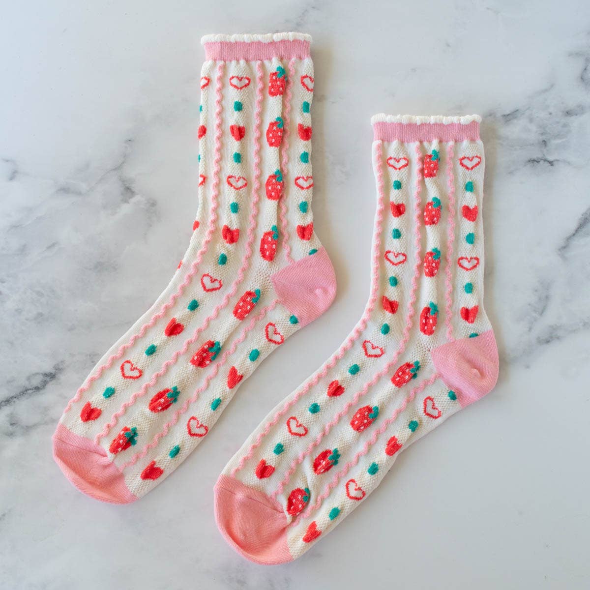 Retro Strawberry Socks - Out of the Blue