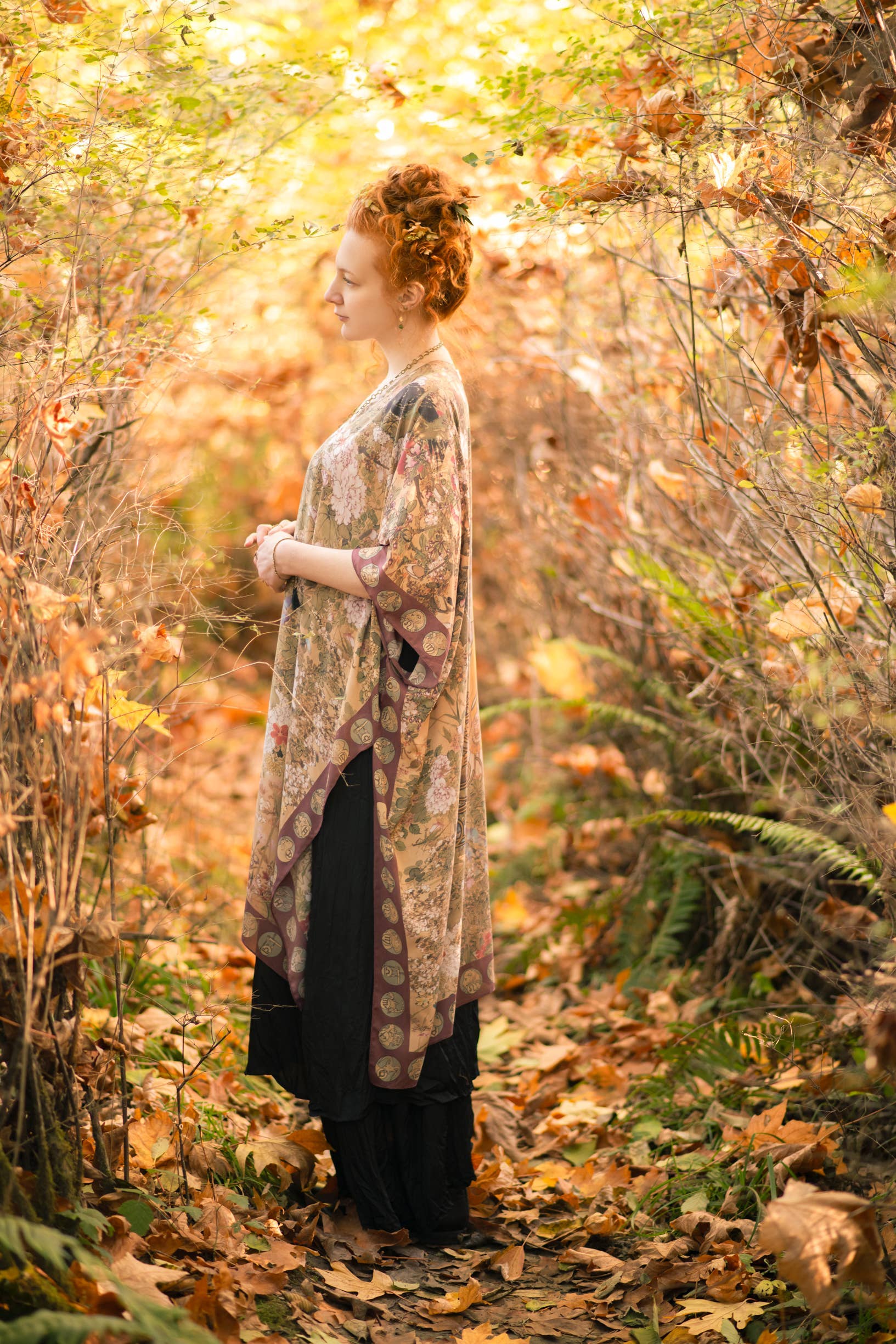 Dream Weaver Bohemian Goddess Starduster Kimono w/Zodiac - Out of the Blue