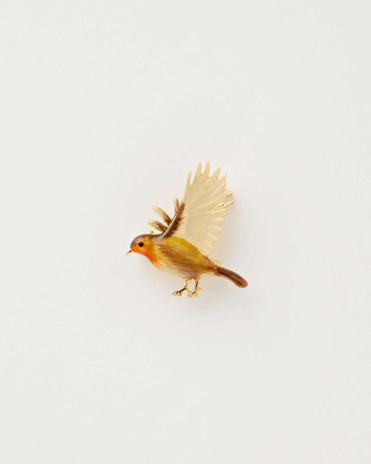 FABLE Enamel Flying Robin Brooch - Out of the Blue