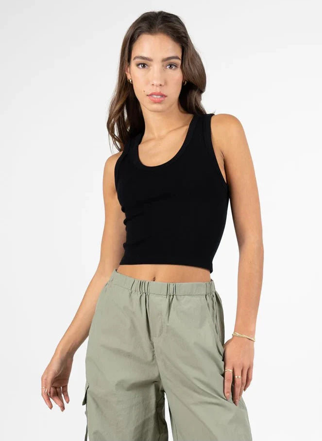 Bamboo Rib Scoop Neck Tank - Out of the Blue