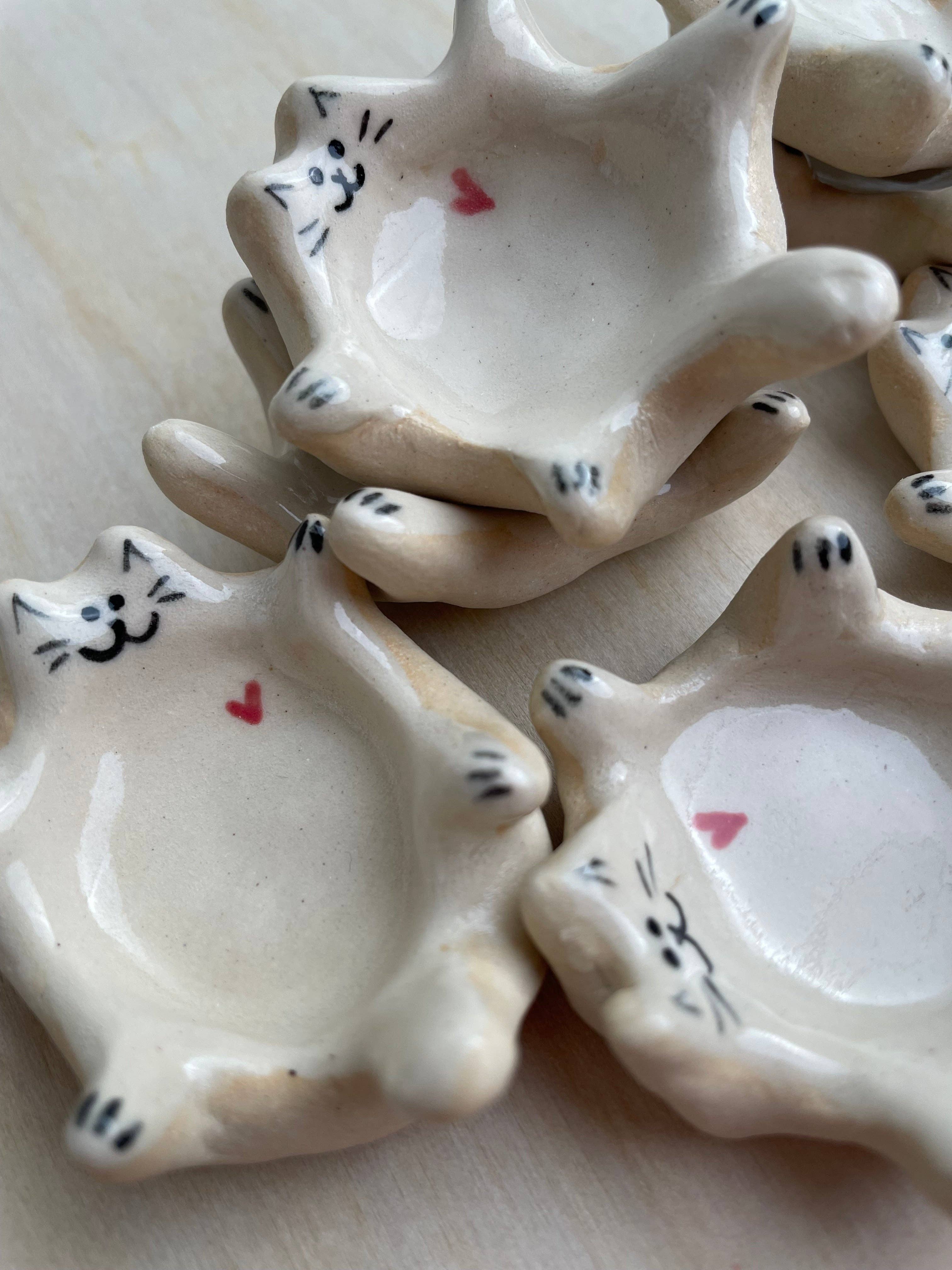 handmade ceramic cat ring dish - Out of the Blue