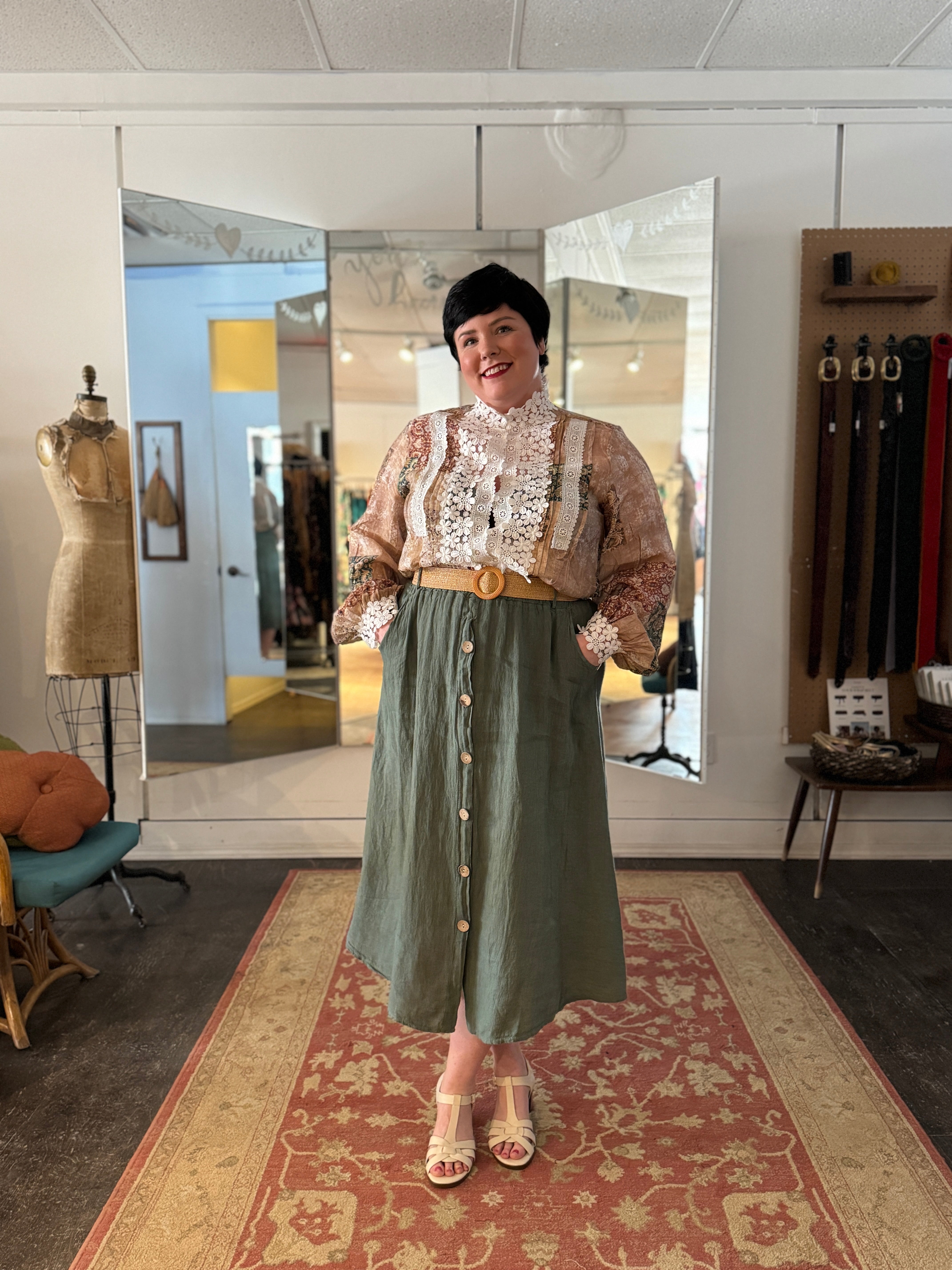 Linen Skirt - Out of the Blue