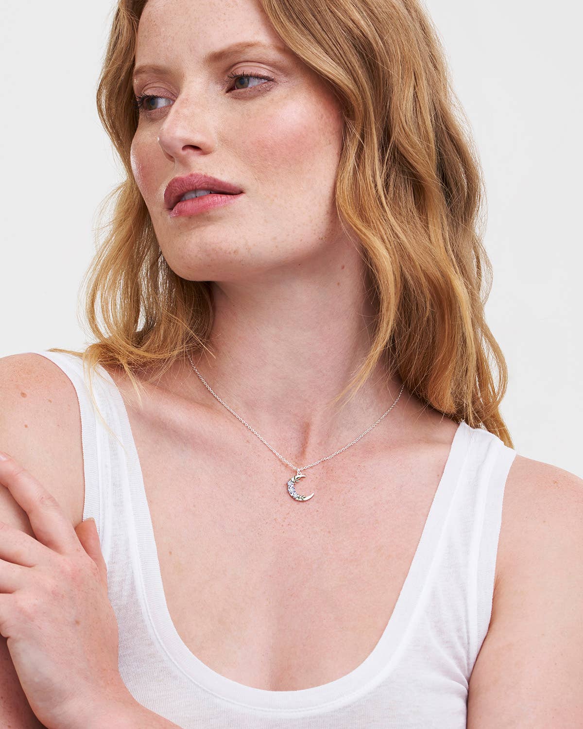 Nightshade Moon Silver Chain Necklace