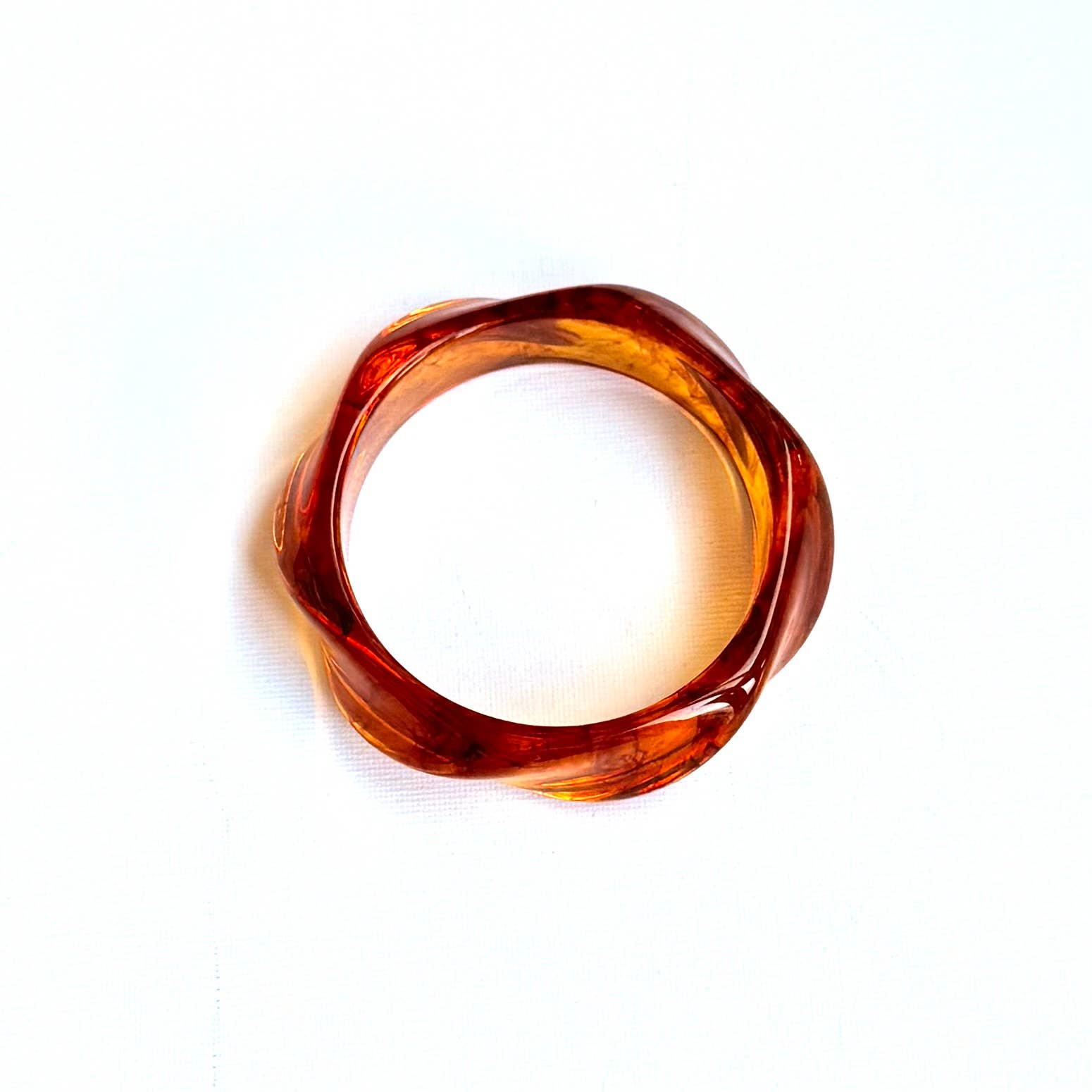 Acrylic Wave Bangle Jewellery Amber - Out of the Blue