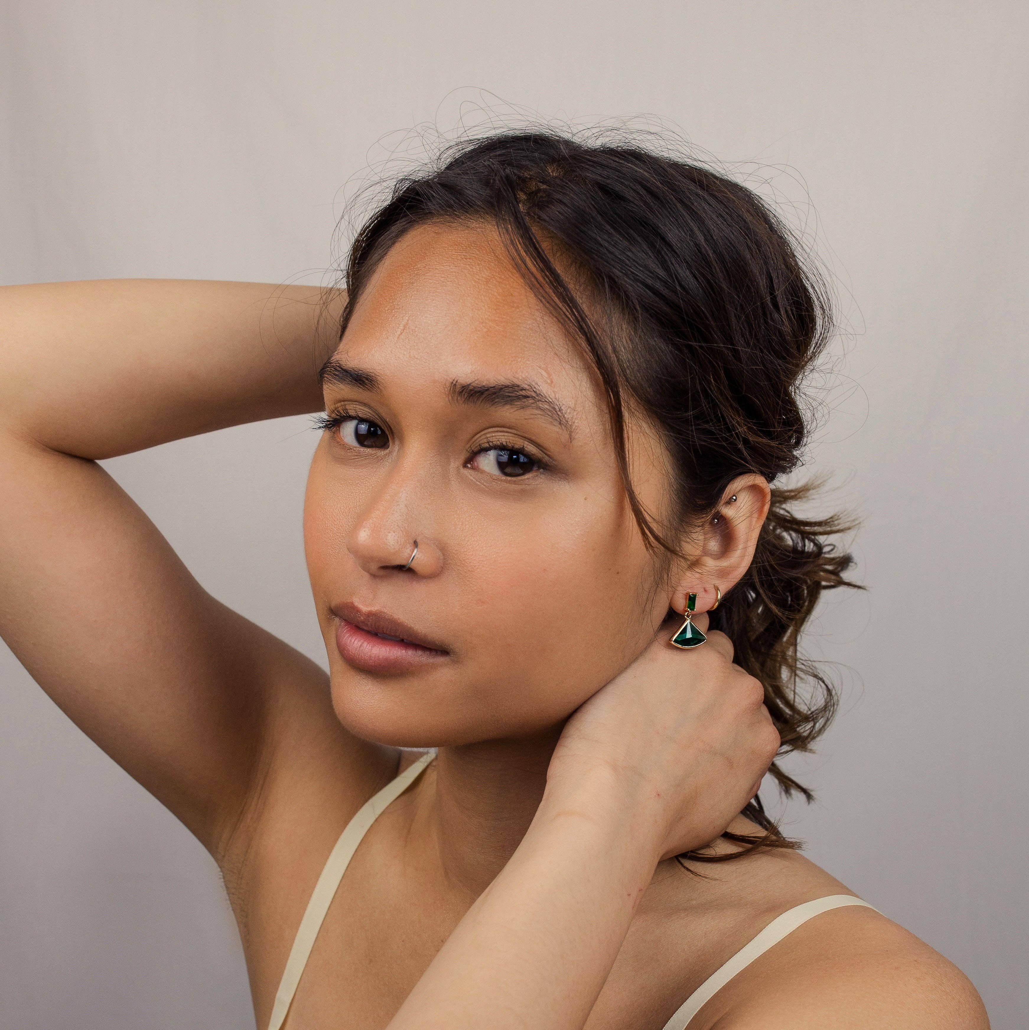 Vintage Jade Baguette Earrings - Out of the Blue