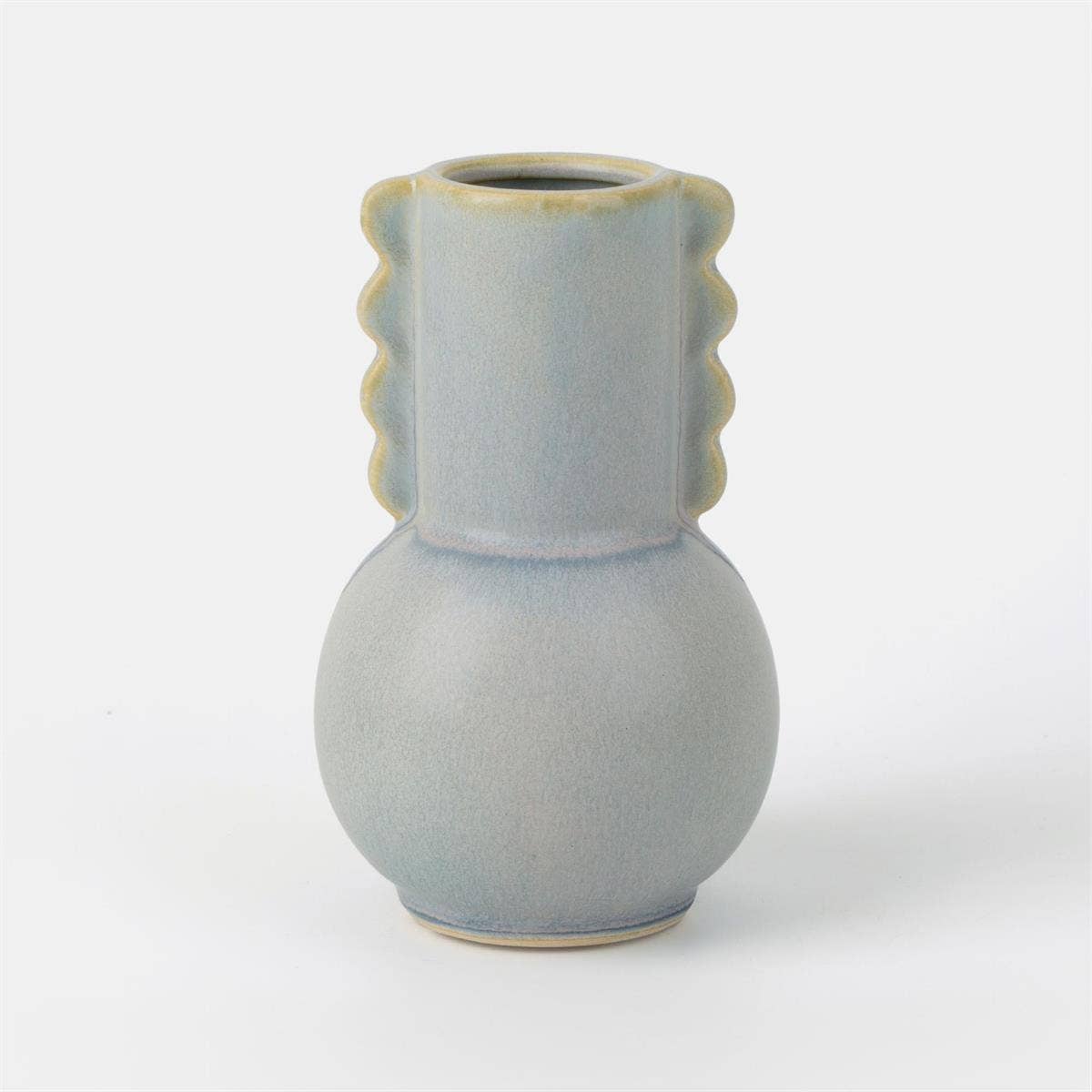 Ceramic Vase w/Wiggle Edges,3.85"x6.4"H - Out of the Blue