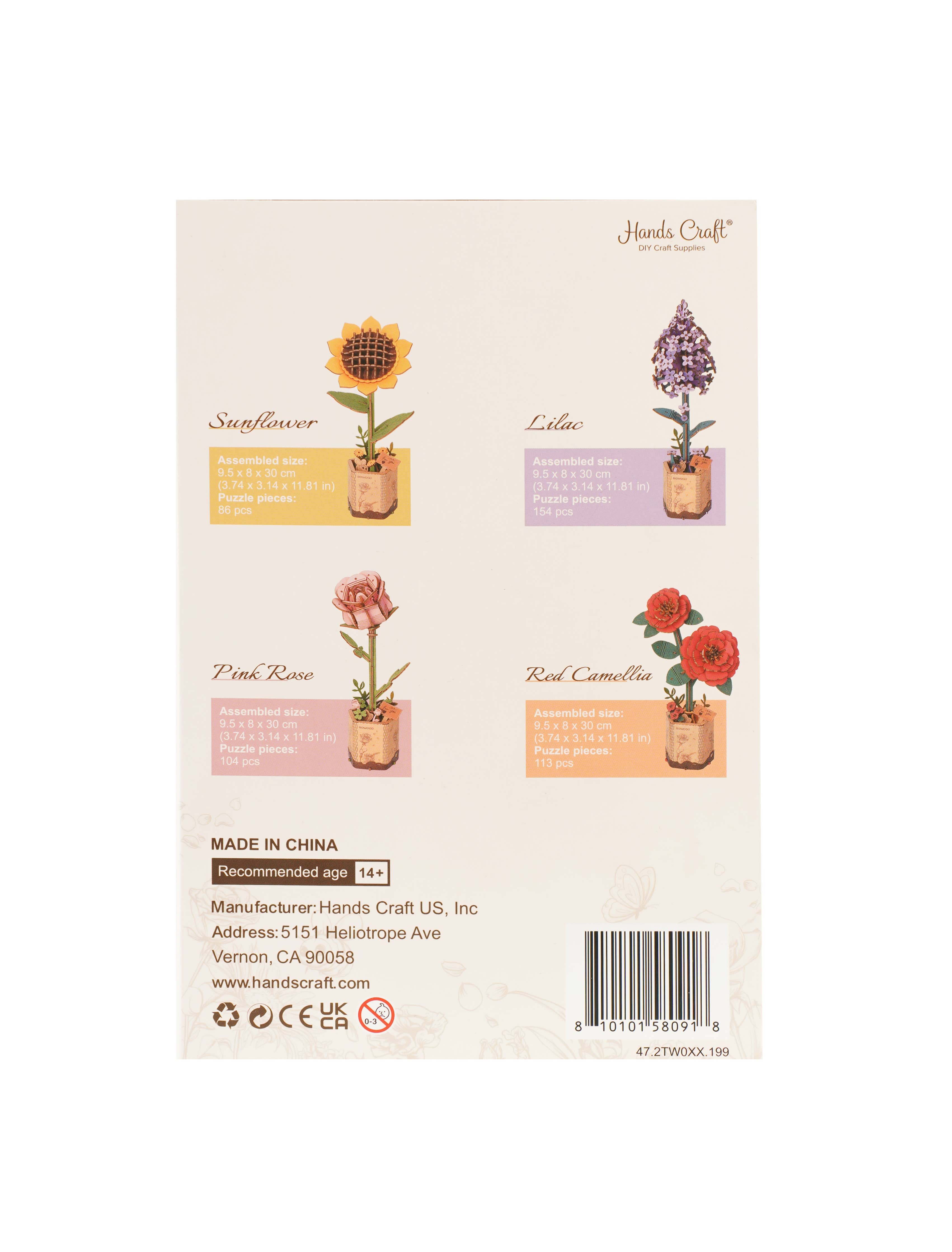 3D Wooden Flower Puzzle Bundle Pack - Out of the Blue